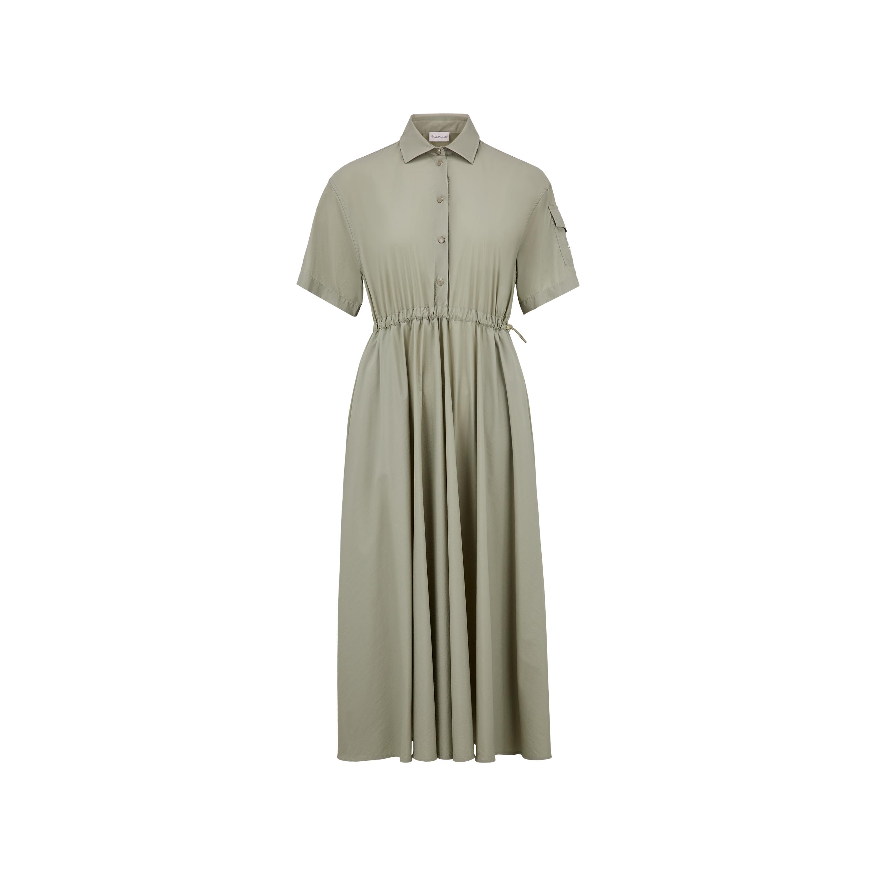 ★【MONCLER】Abito chemisier midi in popeline★シャツドレス moncler-Green-Poplin-Midi-