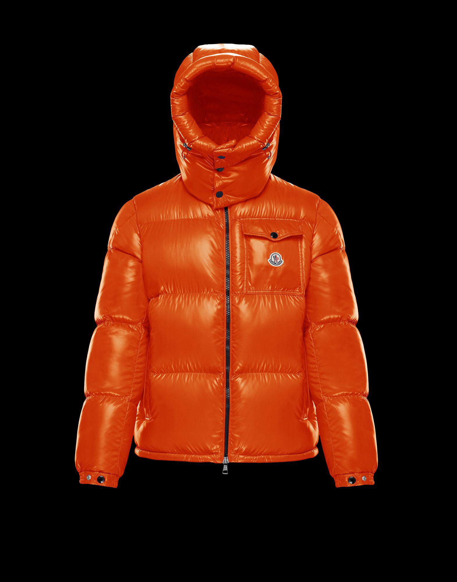 moncler orange jacket mens