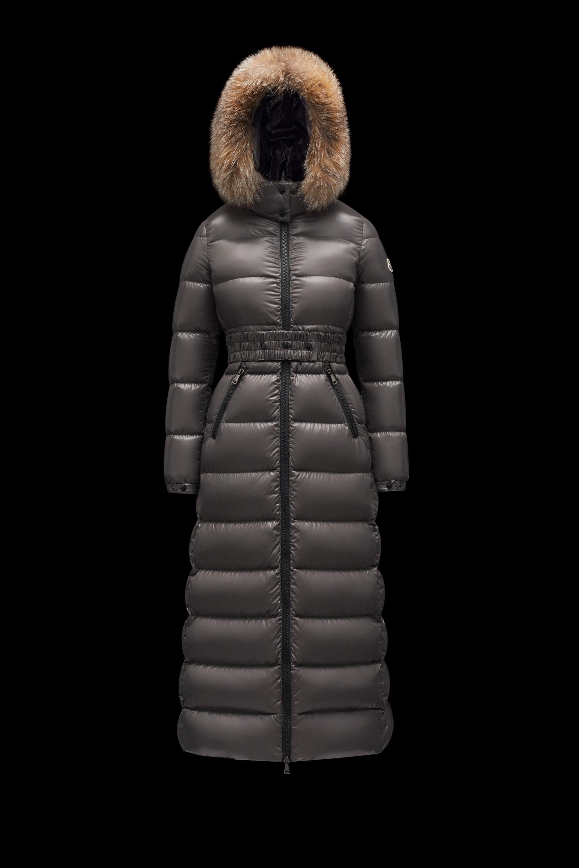 Moncler Hudson Longline Puffer Coat in Black | Lyst