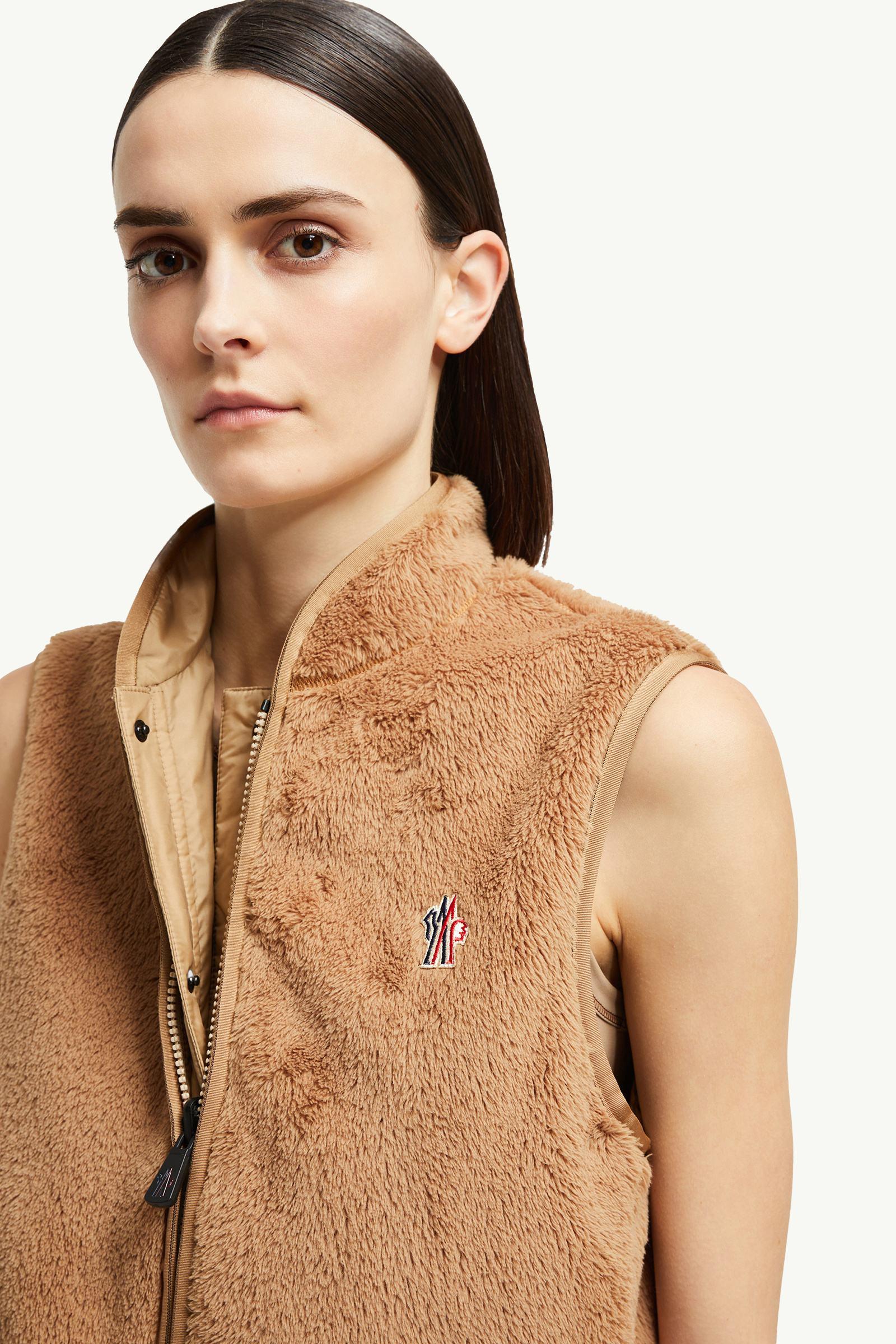 Moncler Reversible Polartec Zip-Up Gilet in Brown | Lyst