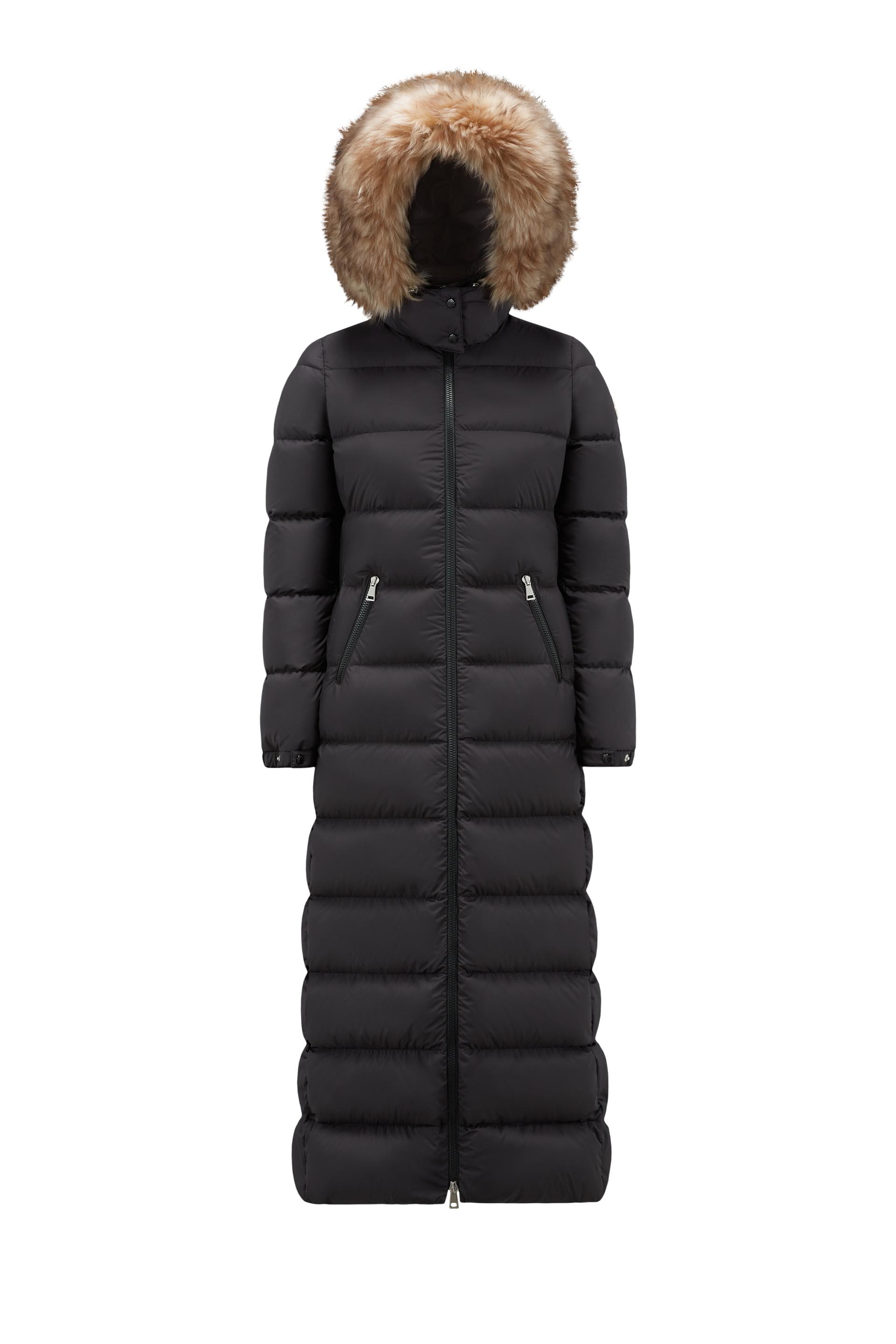 Moncler Fudson Long Down Jacket in Black | Lyst Canada