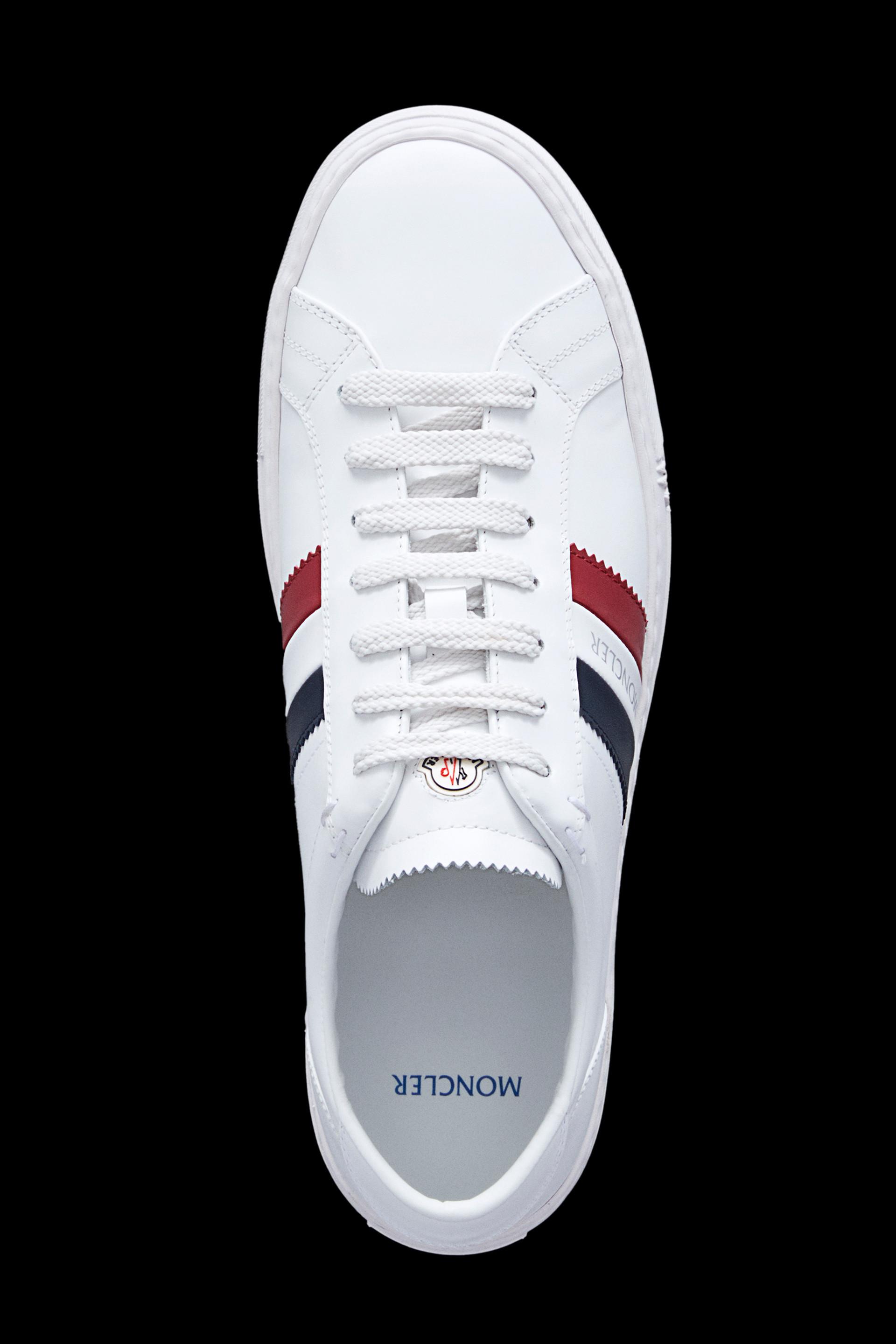 Moncler Leather New Monaco Trainers in White for Men | Lyst