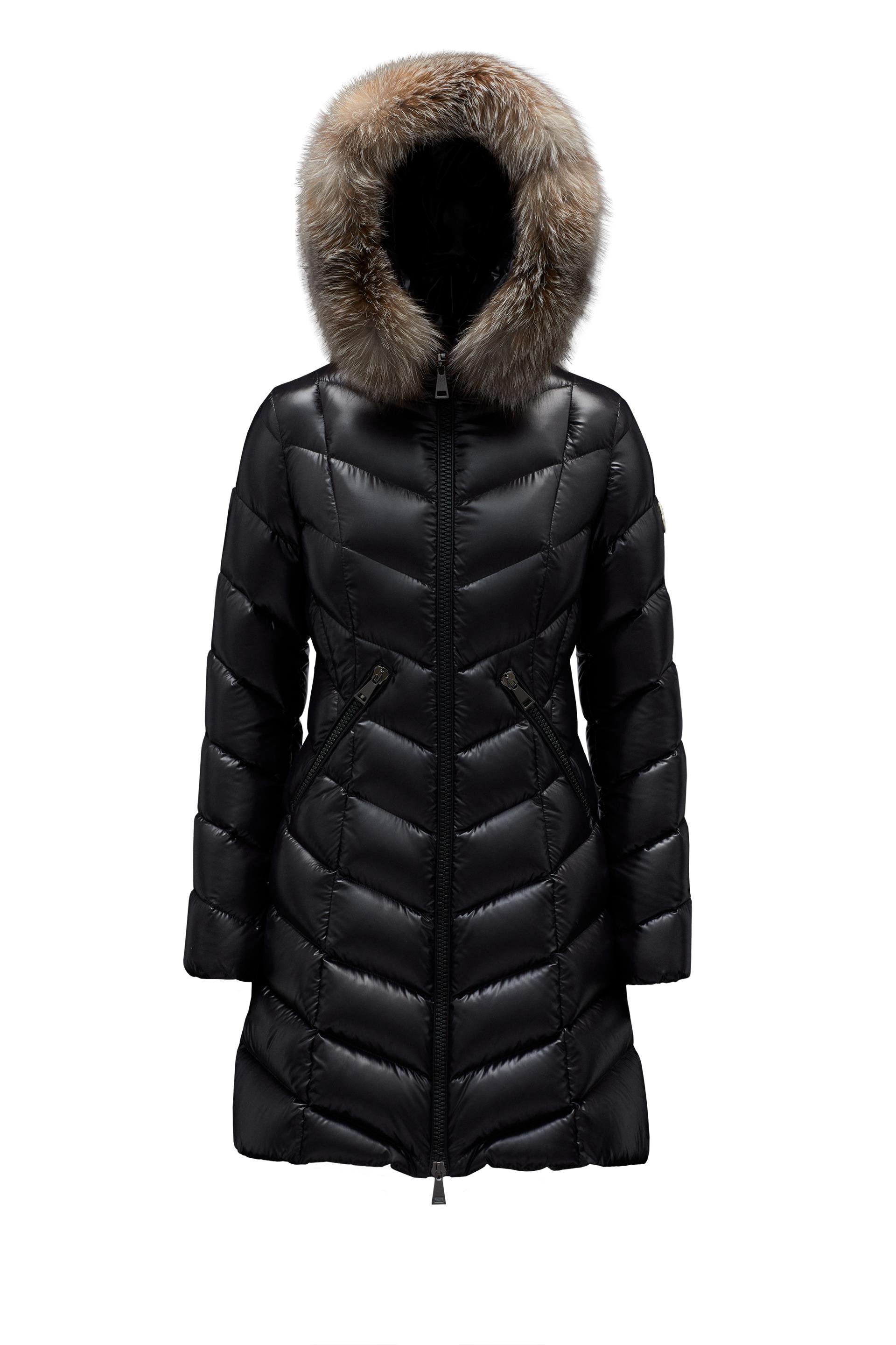 Moncler Fulmarus Long Down Jacket in Black | Lyst