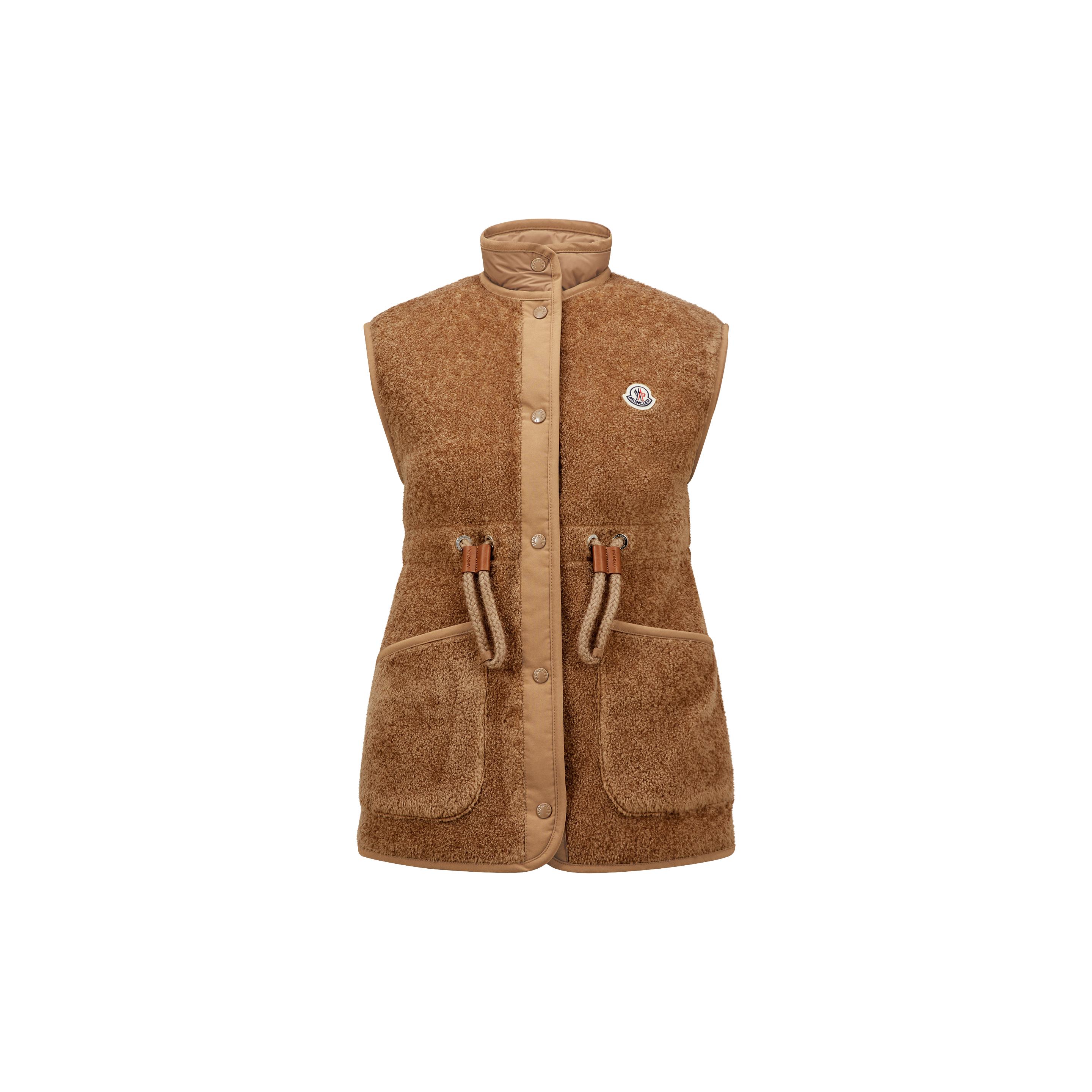関税込 Moncler BOST TEDDY DOWN GILET Moncler Bost Teddy Down Gilet in Brown | Lyst