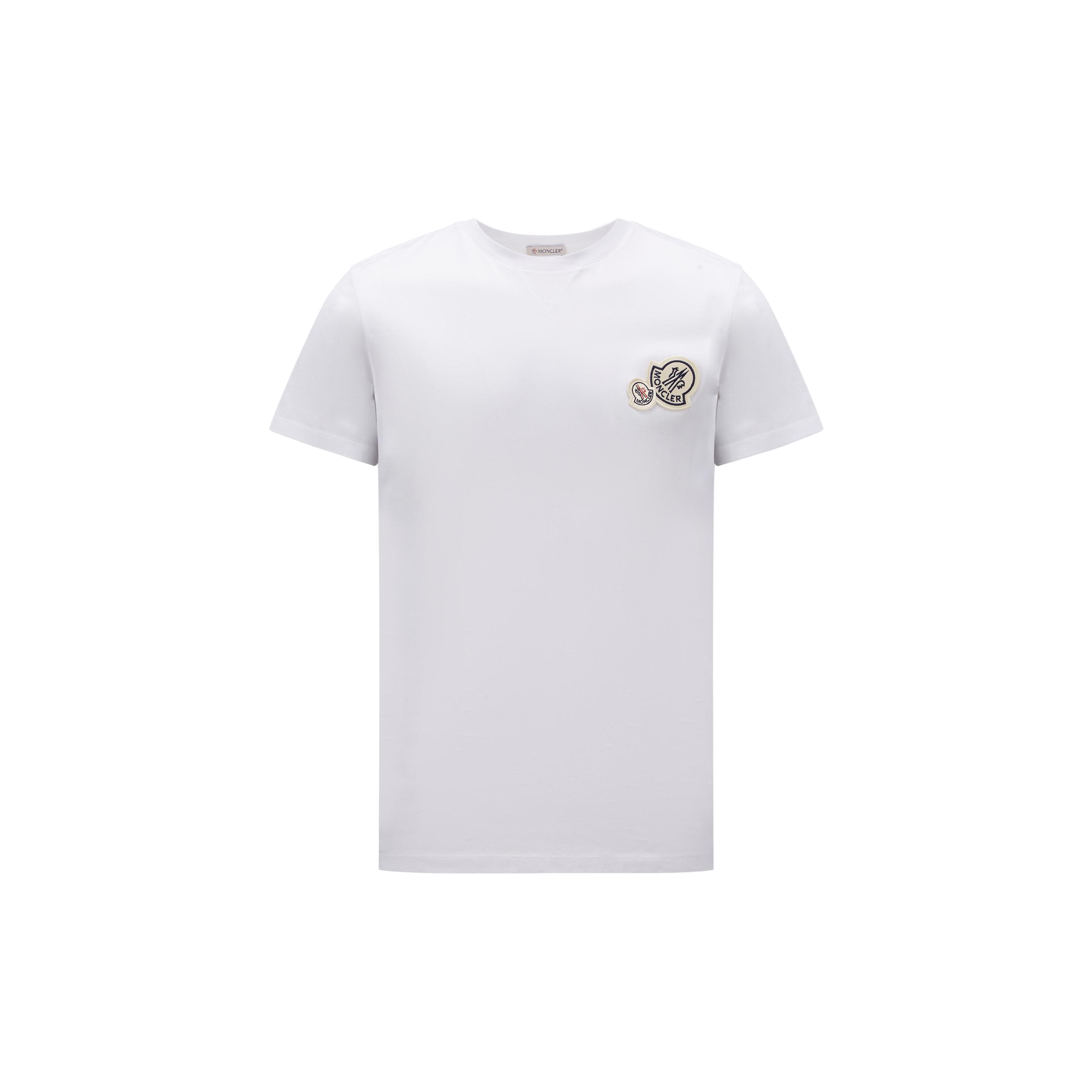 T-shirt con double logo Moncler pour homme en coloris Blanc | Lyst