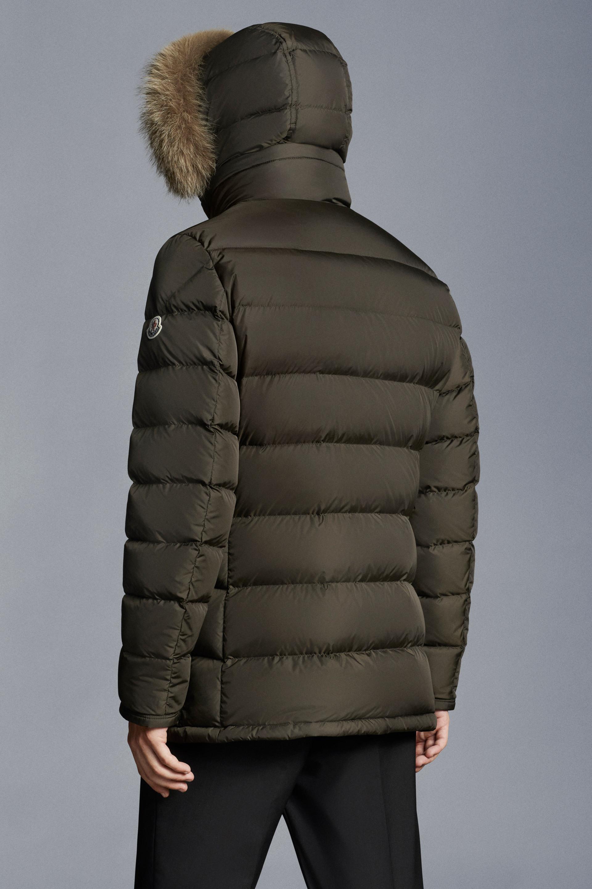 Moncler Cluny Long Down Jacket in Green for Men | Lyst
