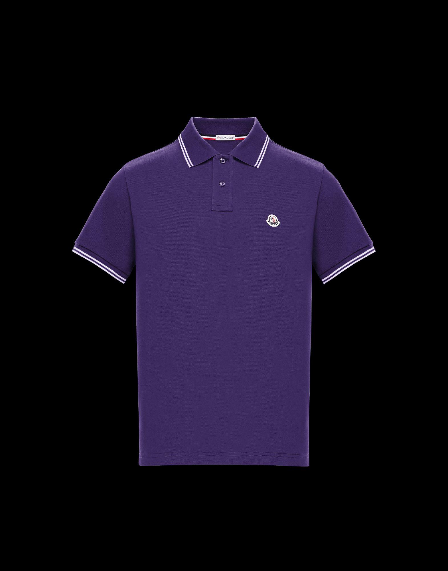 Moncler Cotton Polo in Purple for Men 