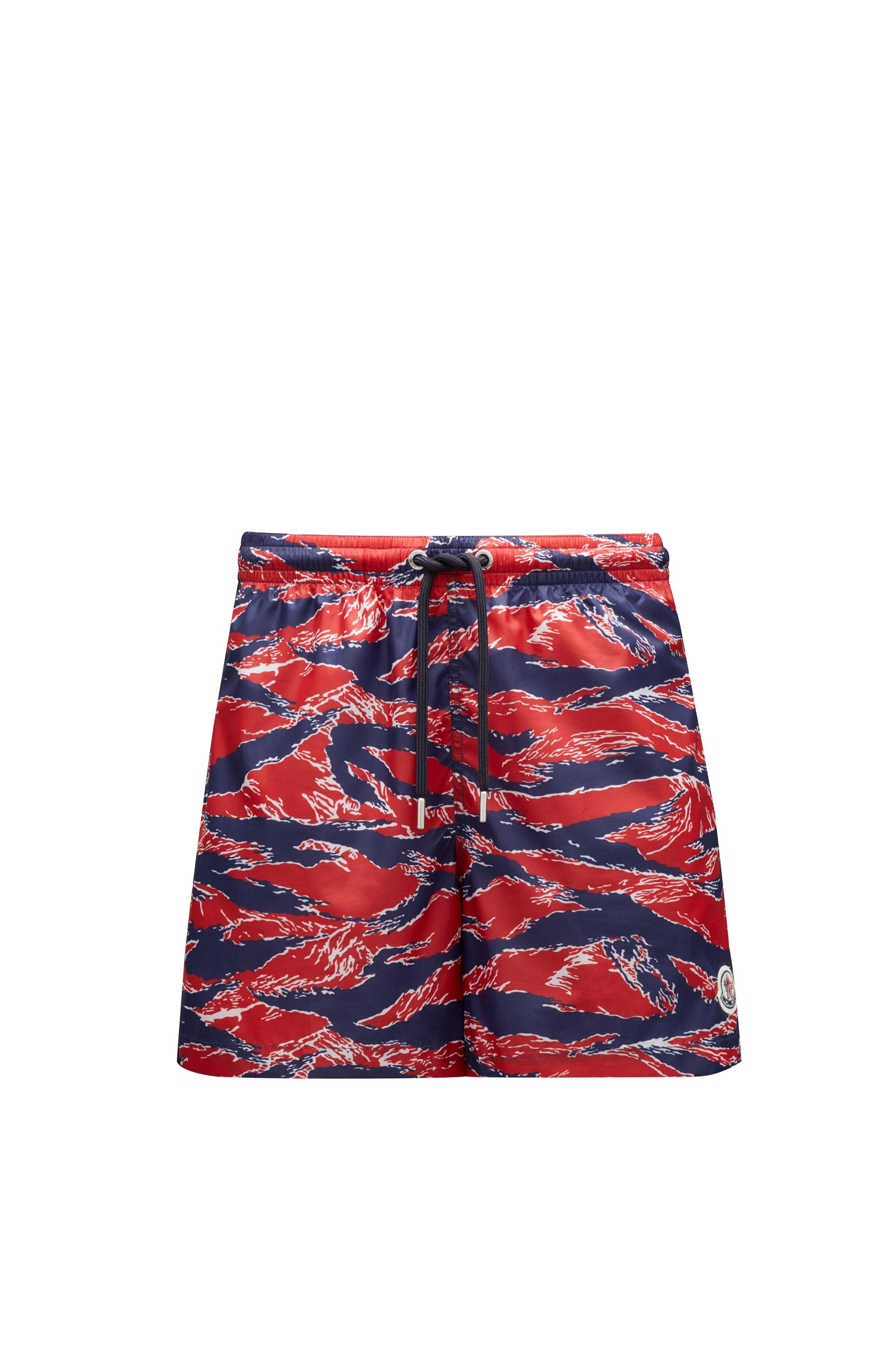 Moncler Tiger Print Swim Shorts in Red for Men | Lyst