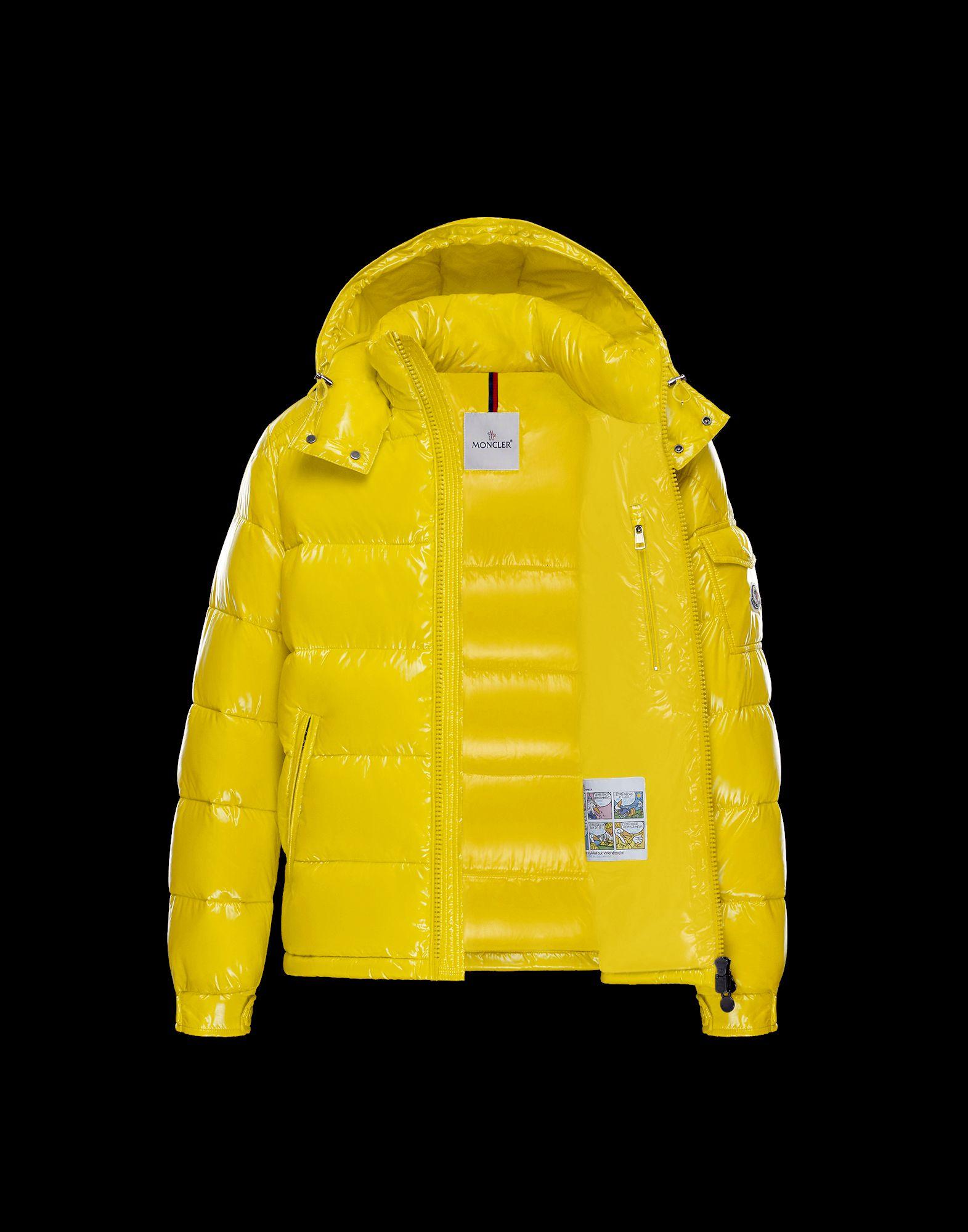 yellow moncler bubble coat