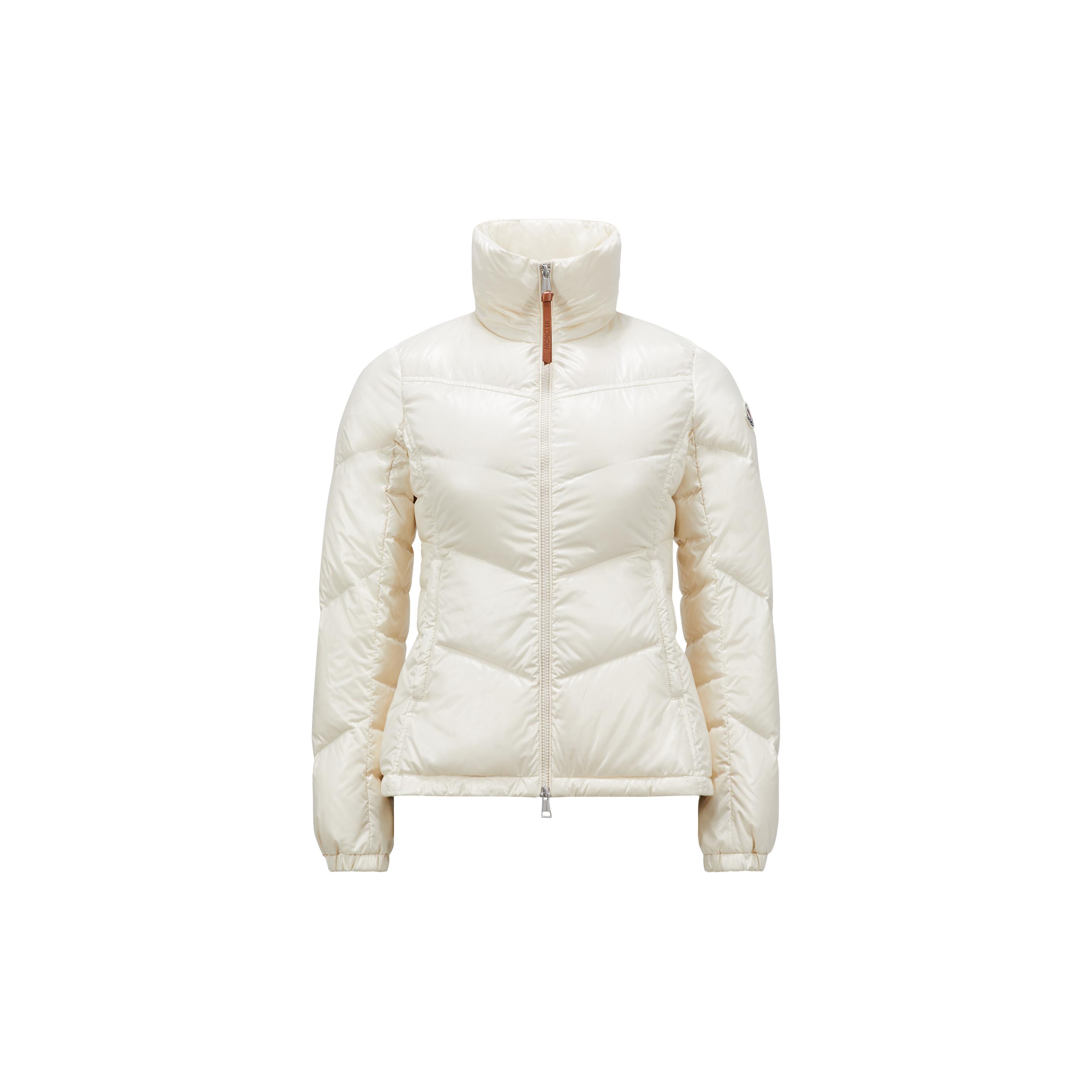 Moncler Gast Diagonal-Quilted Short Down Jacket in White | Lyst