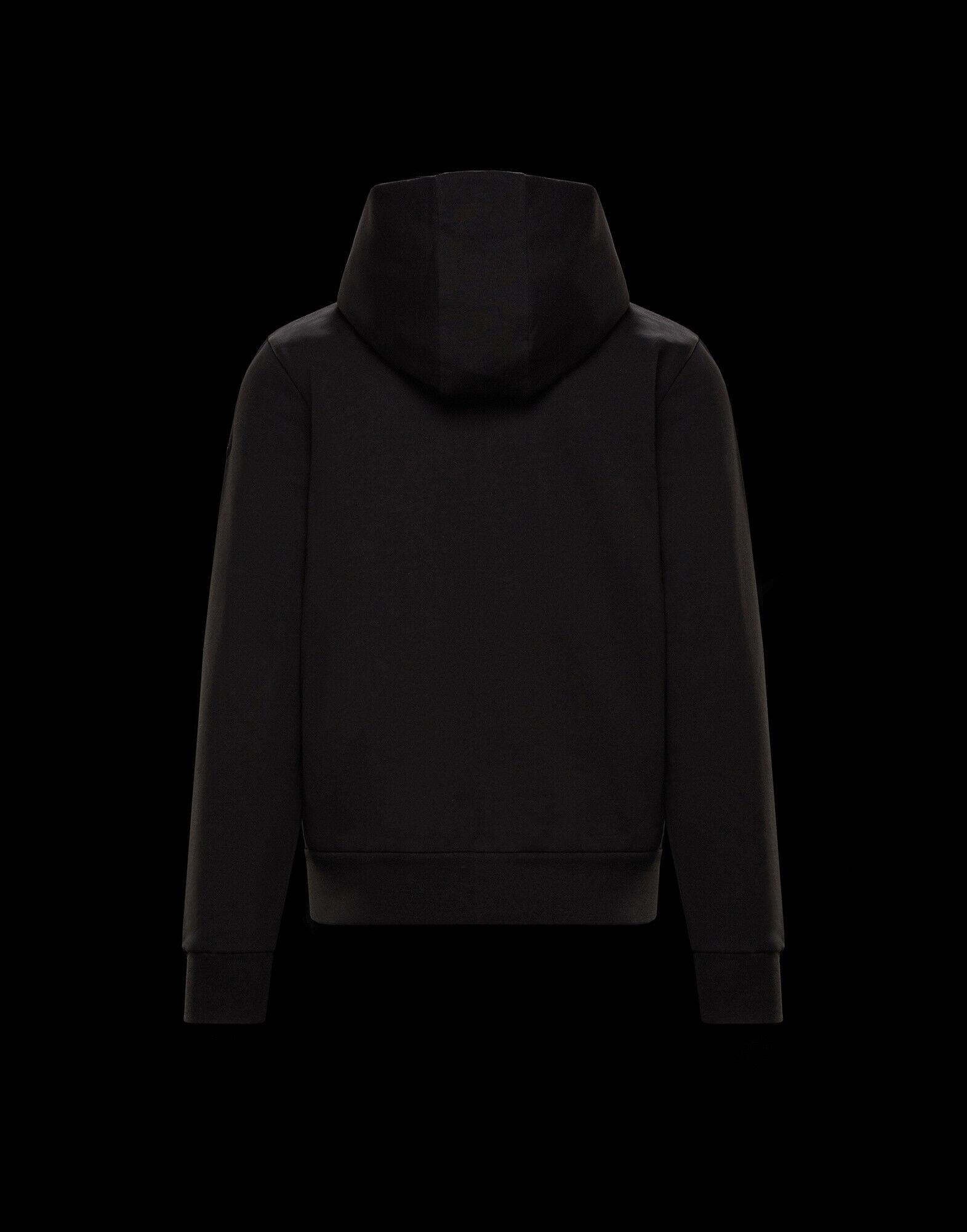 Moncler Cotton Hoodie With Grosgrain Print in Black for Men | Lyst