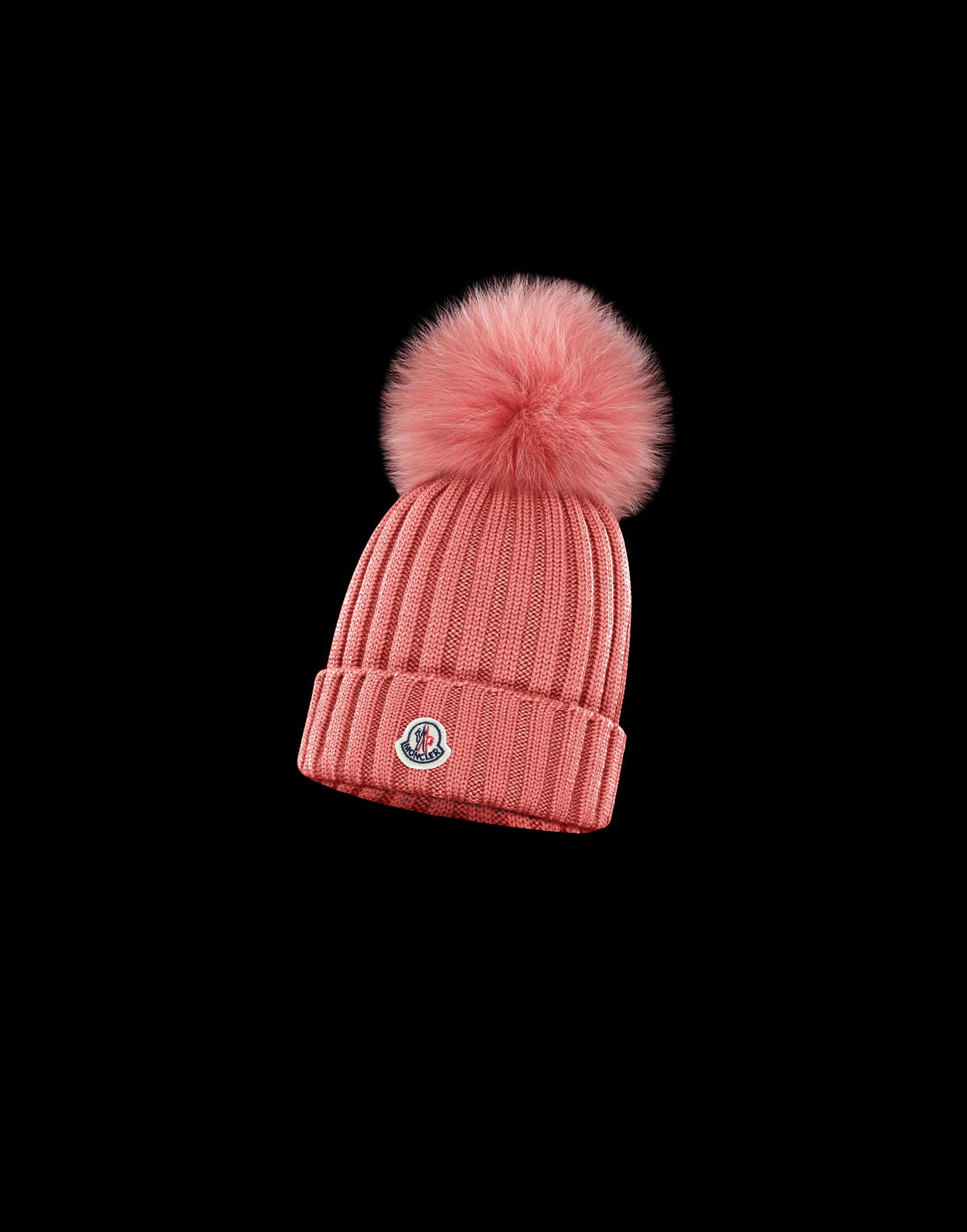 Moncler Fur Pom-pom Logo Knit Beanie in 