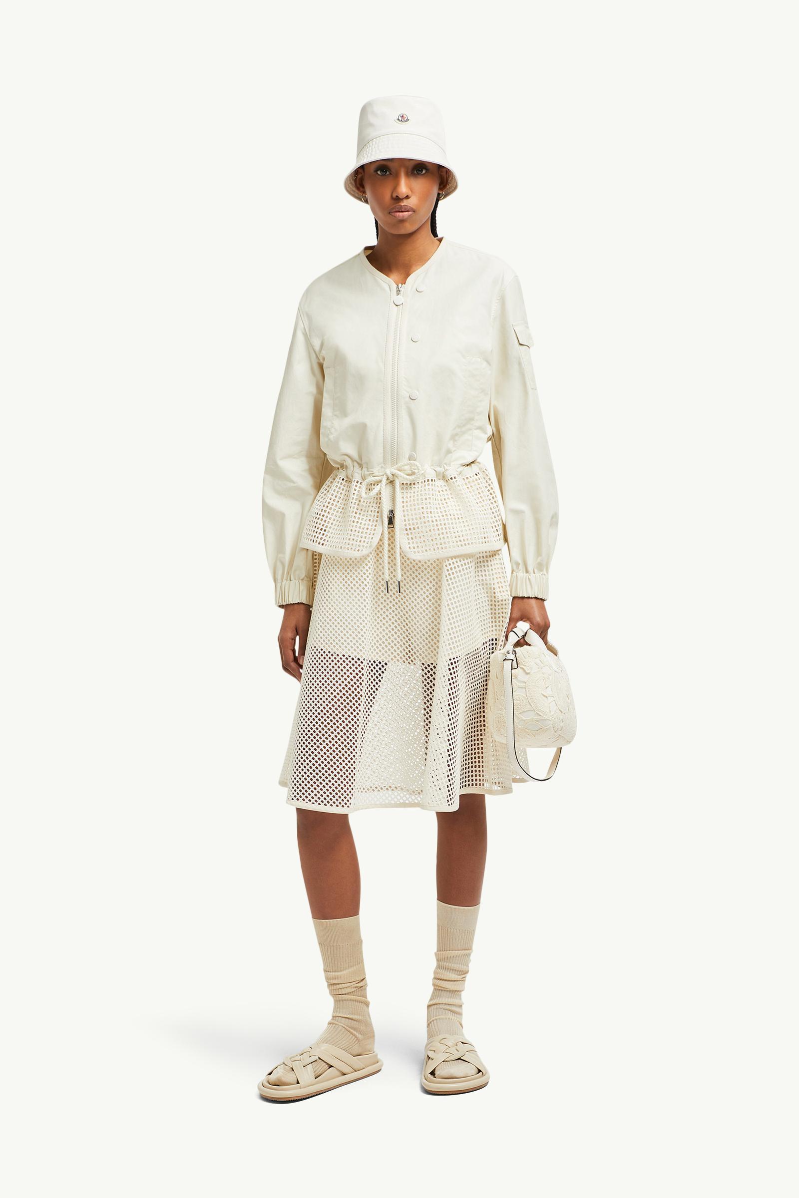 Moncler Rochecotte Broderie Anglaise-Trimmed Jacket in White