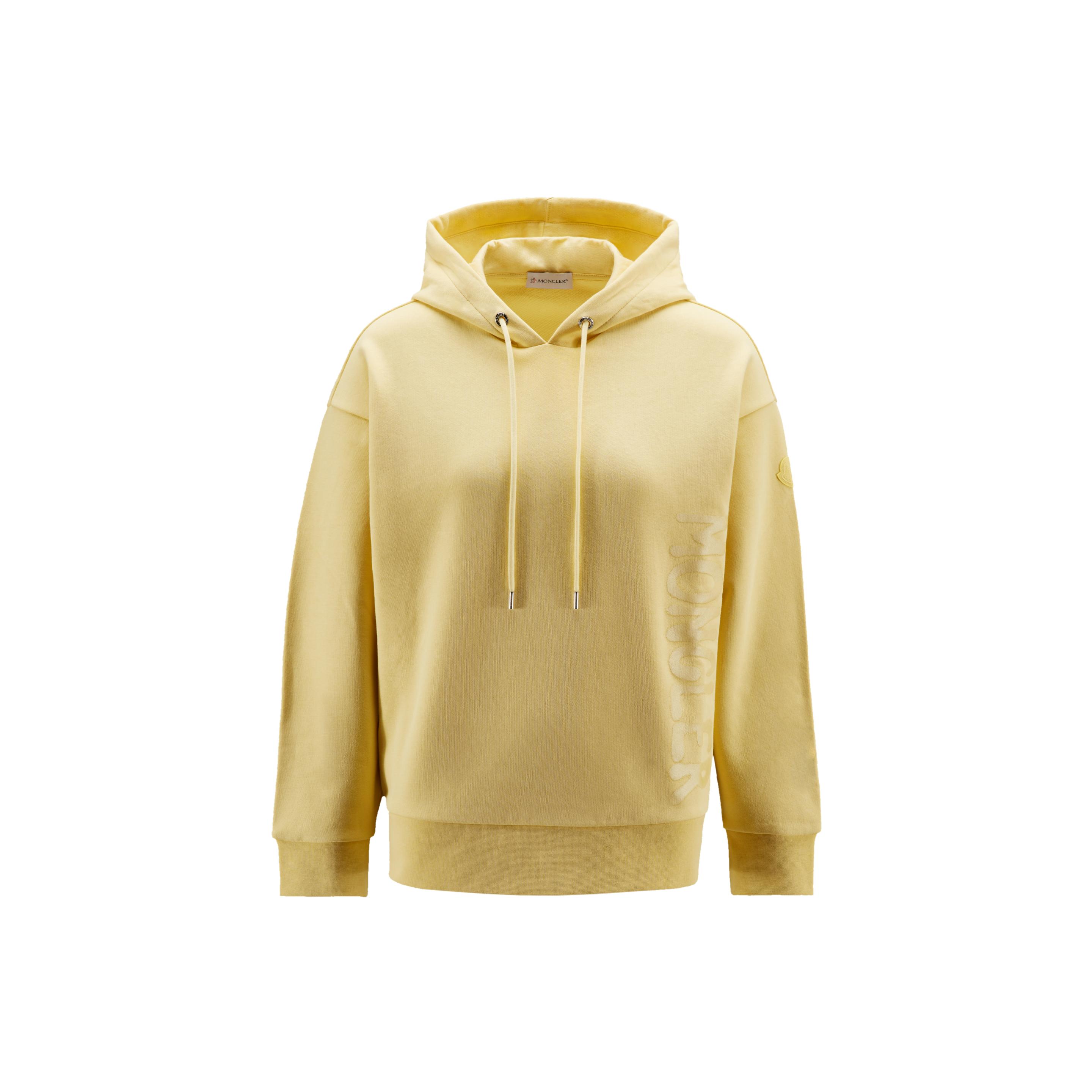 Moncler Logo Hoodie in Yellow | Lyst Canada
