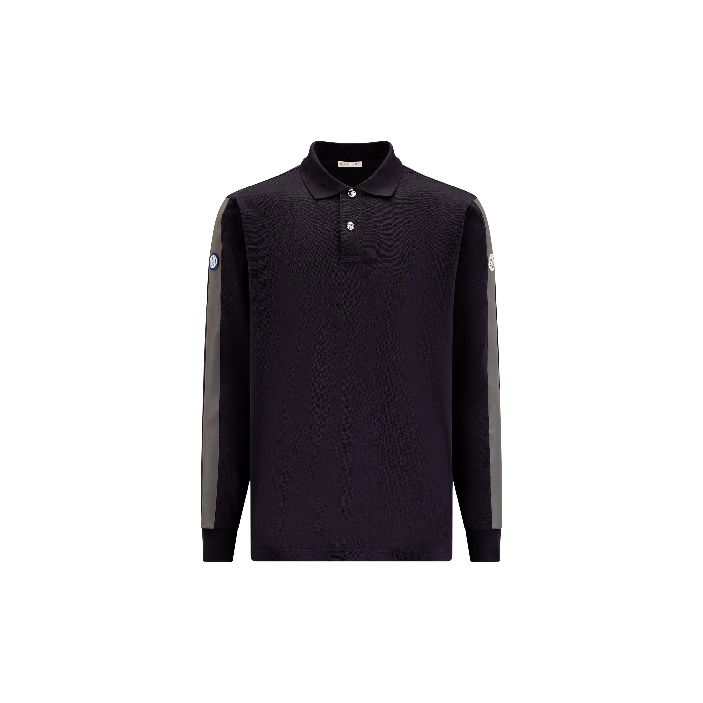 Moncler Inter X Inter X Long Sleeve Polo Shirt in Blue for Men | Lyst