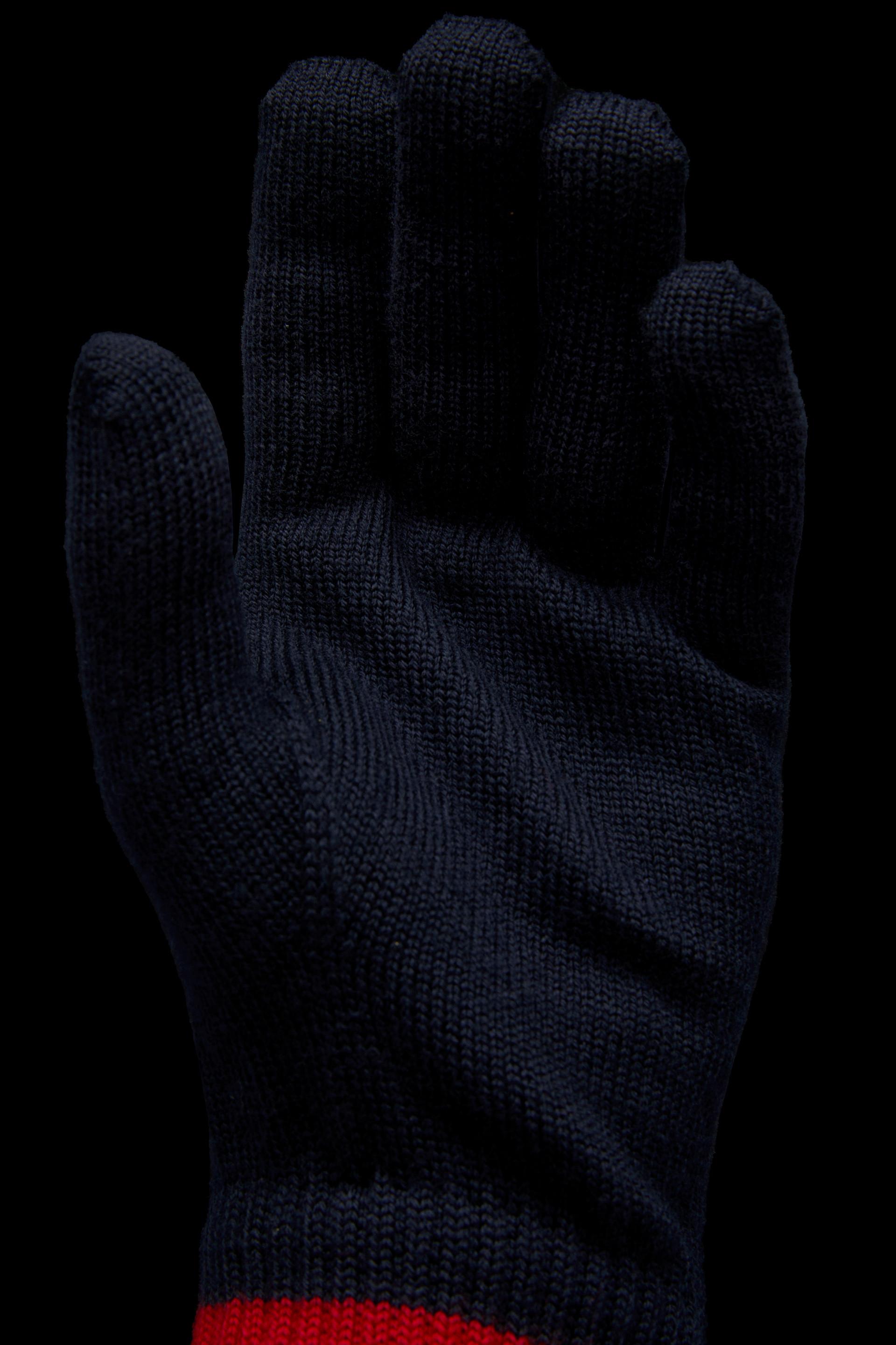 Mens Accessories Gloves Moncler Tricolour Knit Gloves in Blue for Men Save 6% 