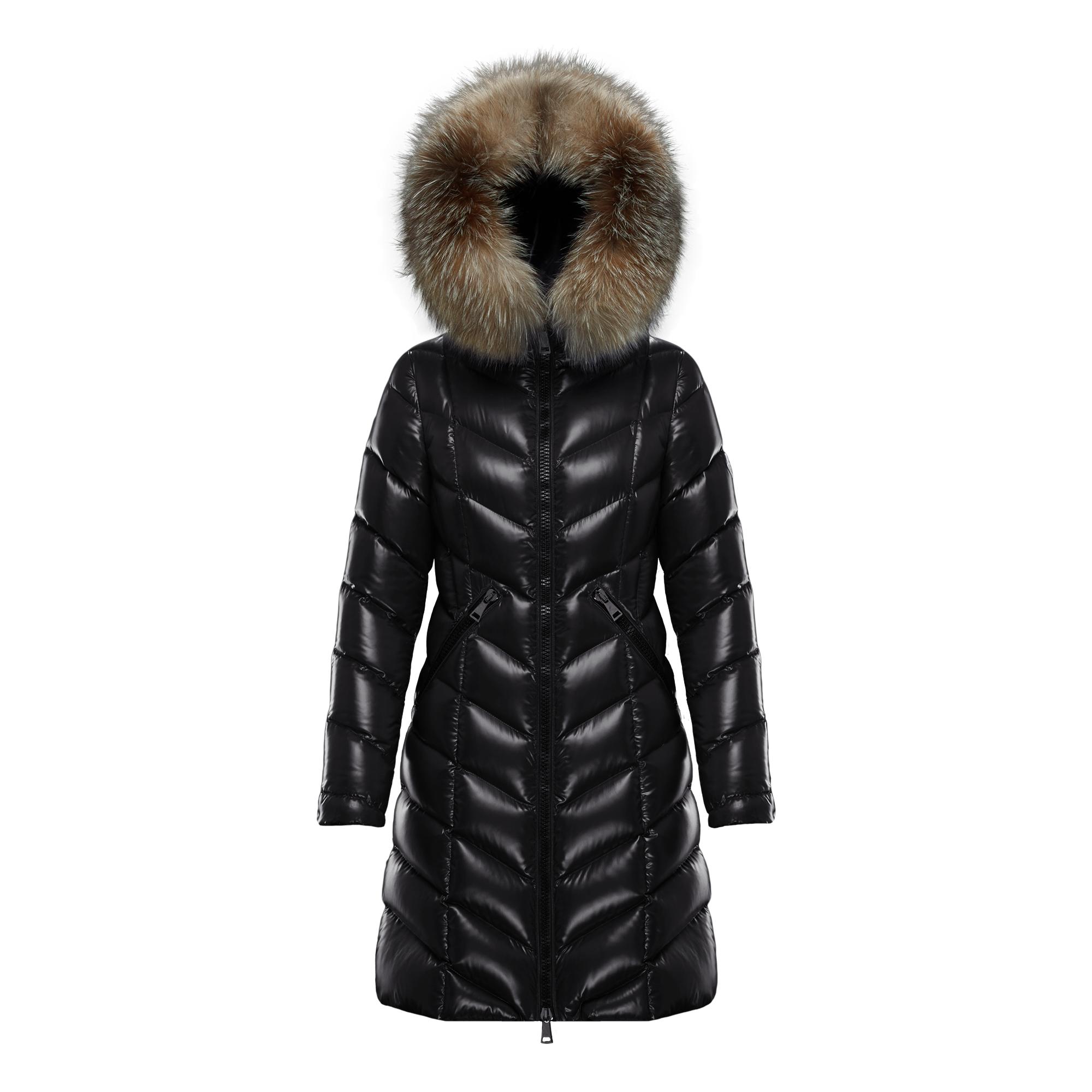 Moncler Fulmarus Lacque Fur trim Quilted Down Coat in Black Lyst UK