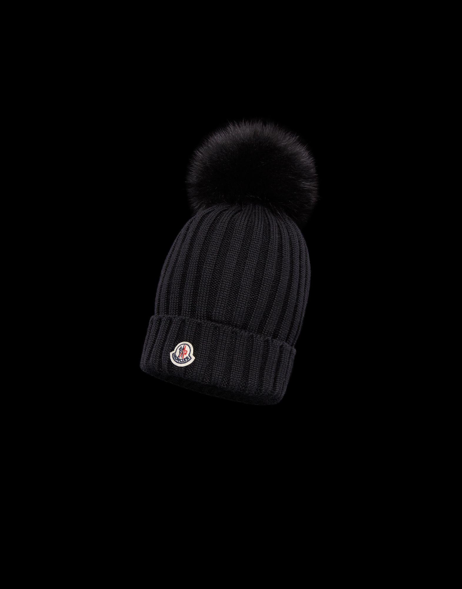 black moncler hat