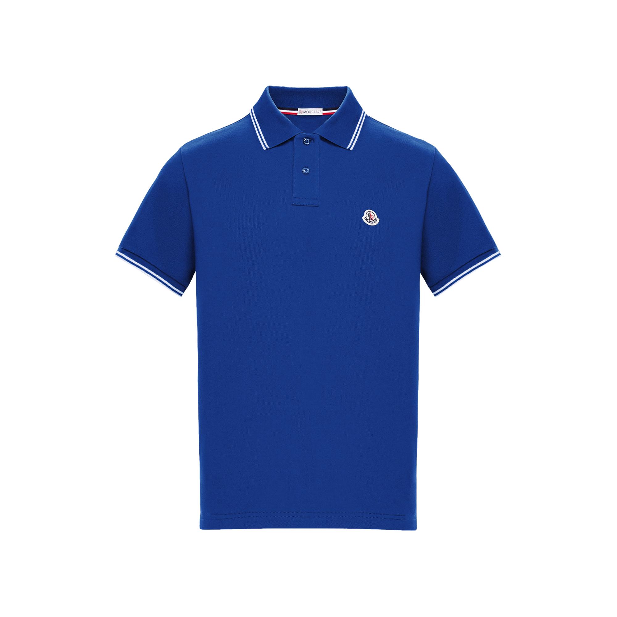 Moncler Cotton Polo in Blue for Men - Lyst