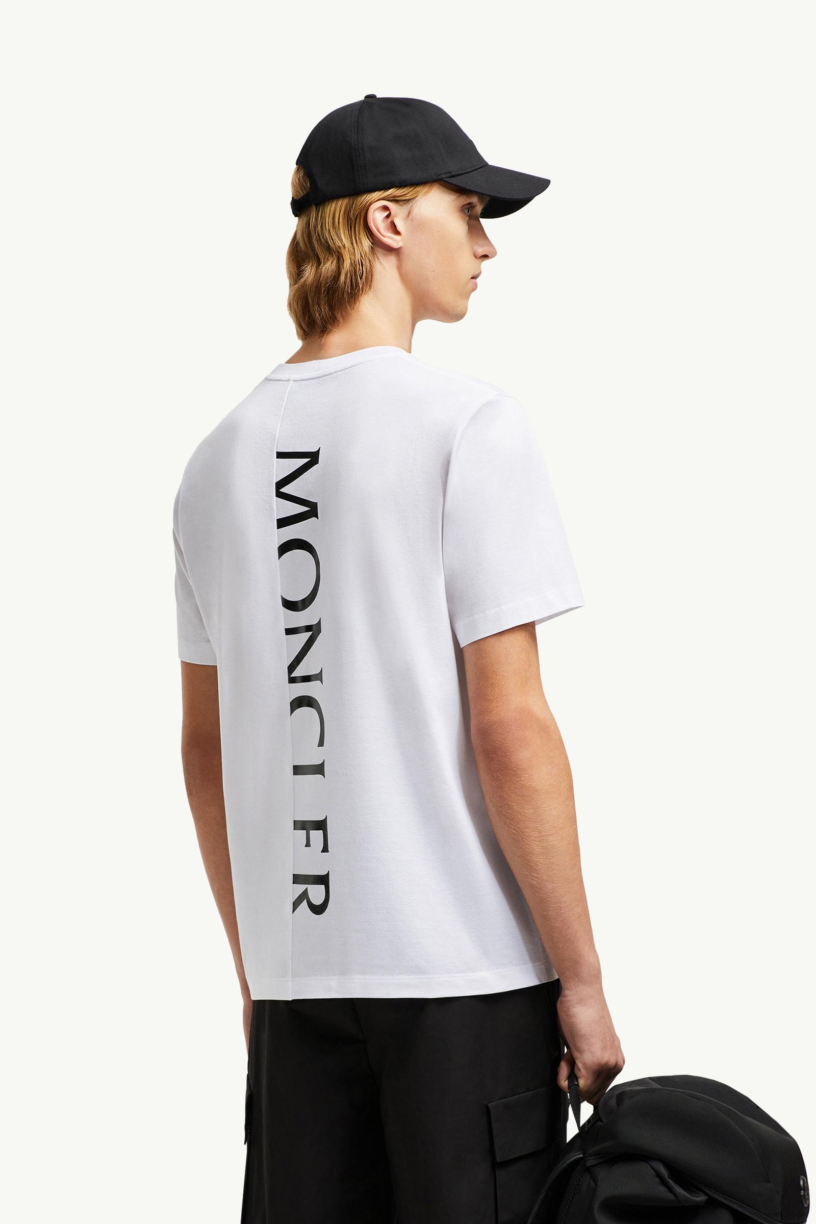 ♪直営店♪Moncler Vertical Back Logo Cotton T-Shirt 各色 Moncler Vertical Back Logo Cotton T-Shirt in White for Men