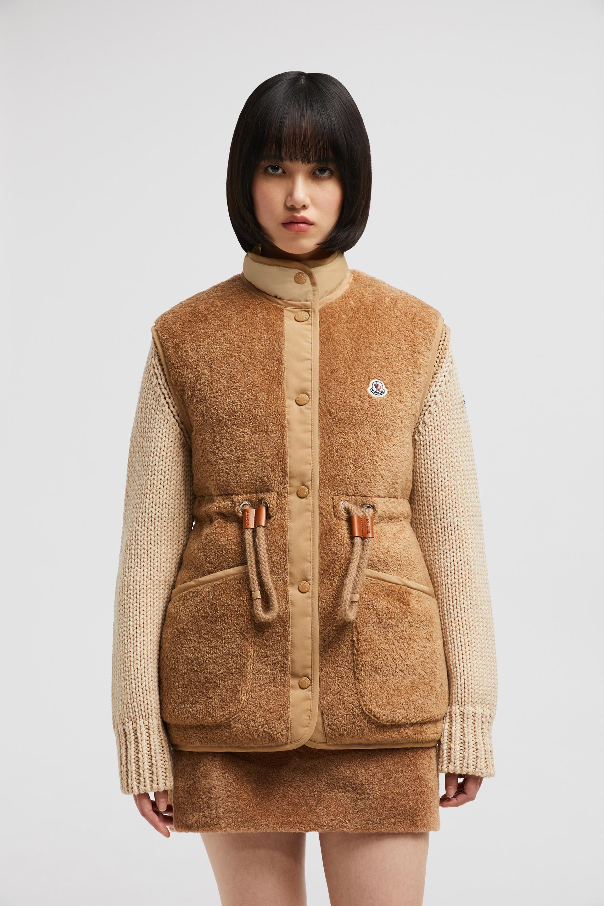 関税込 Moncler BOST TEDDY DOWN GILET Moncler Bost Teddy Down Gilet in Brown | Lyst