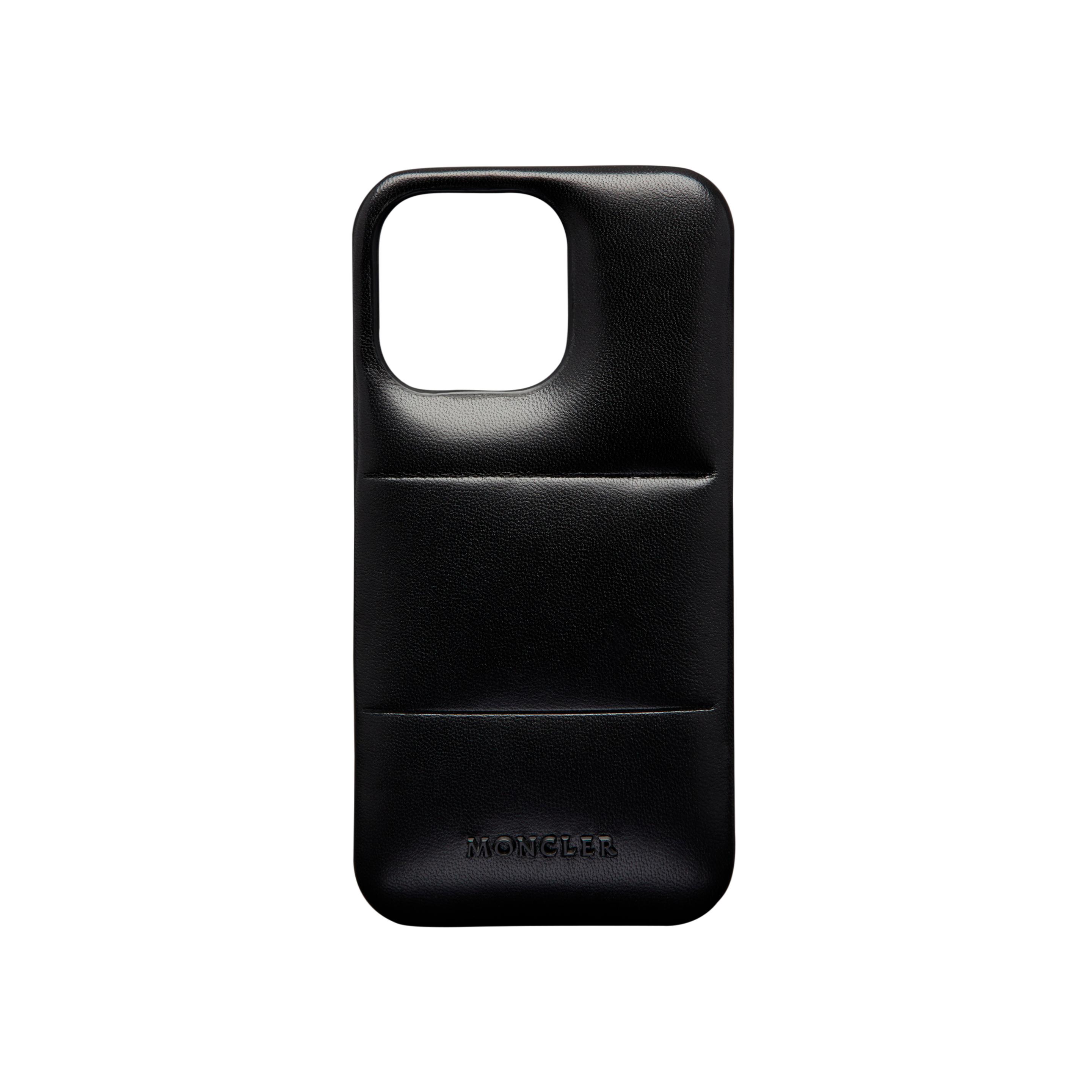 Moncler Quilted Leather Phone Case in Black for Men | Lyst
