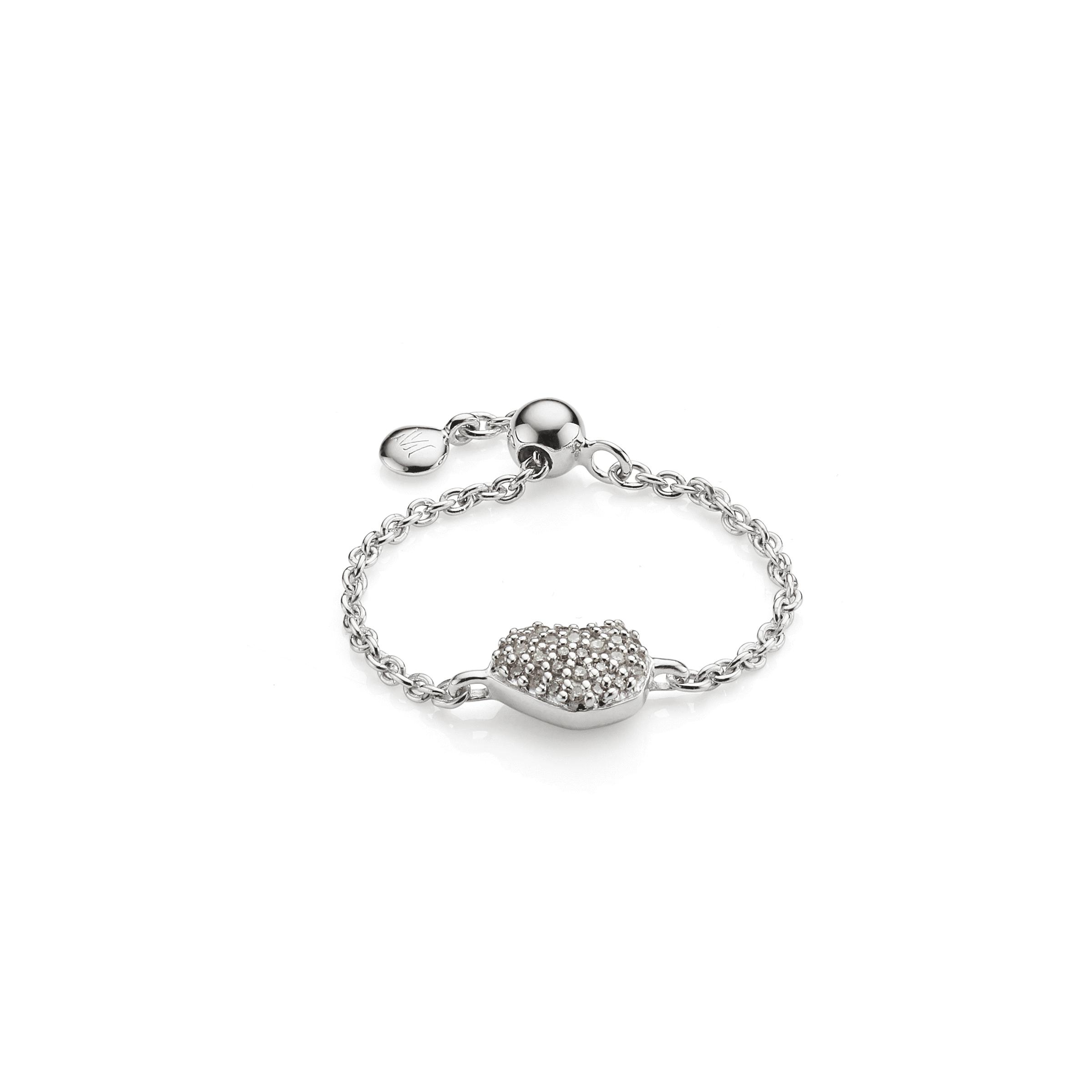 Monica Vinader Nura Mini Heart Friendship Chain Ring in Silver (Metallic) - Save 70% - Lyst