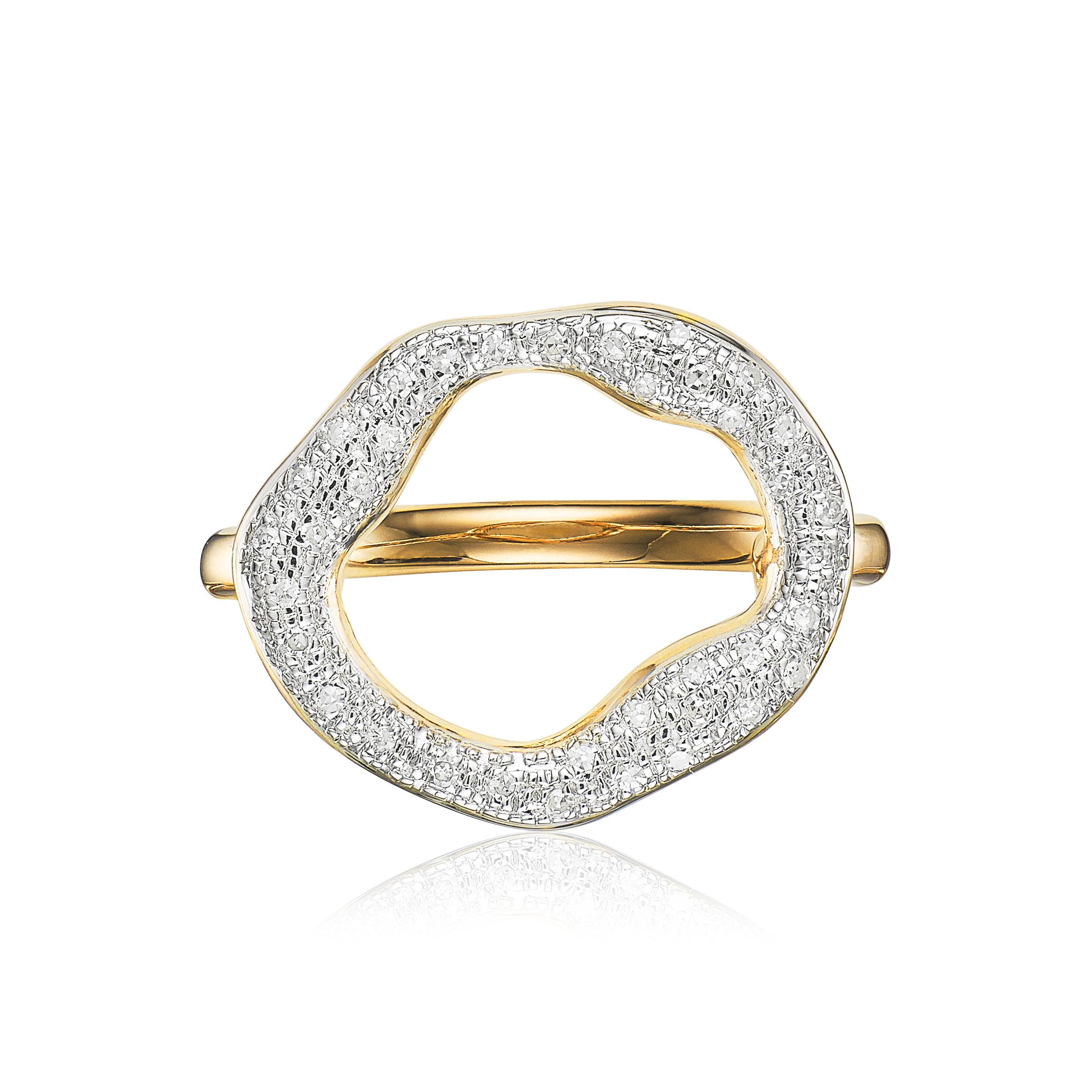 Monica Vinader Riva Diamond Circle Ring in Gold (Metallic) - Lyst