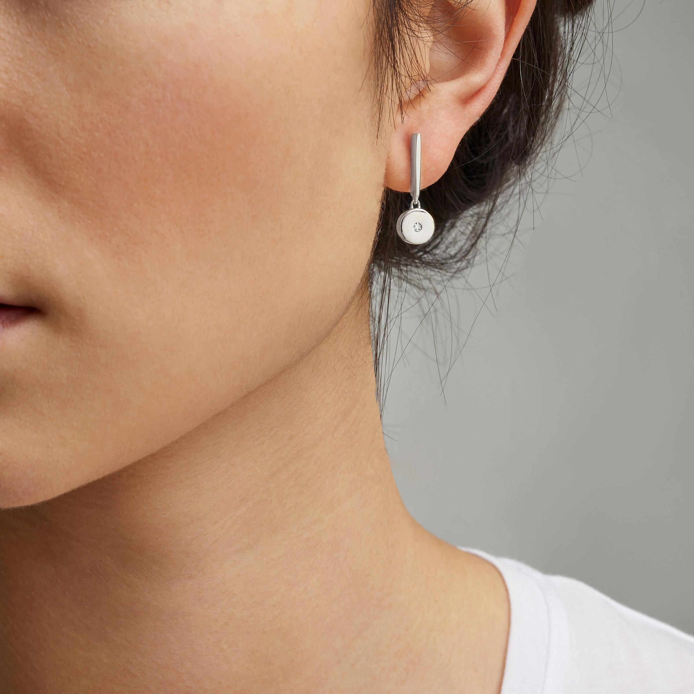 linear diamond earrings