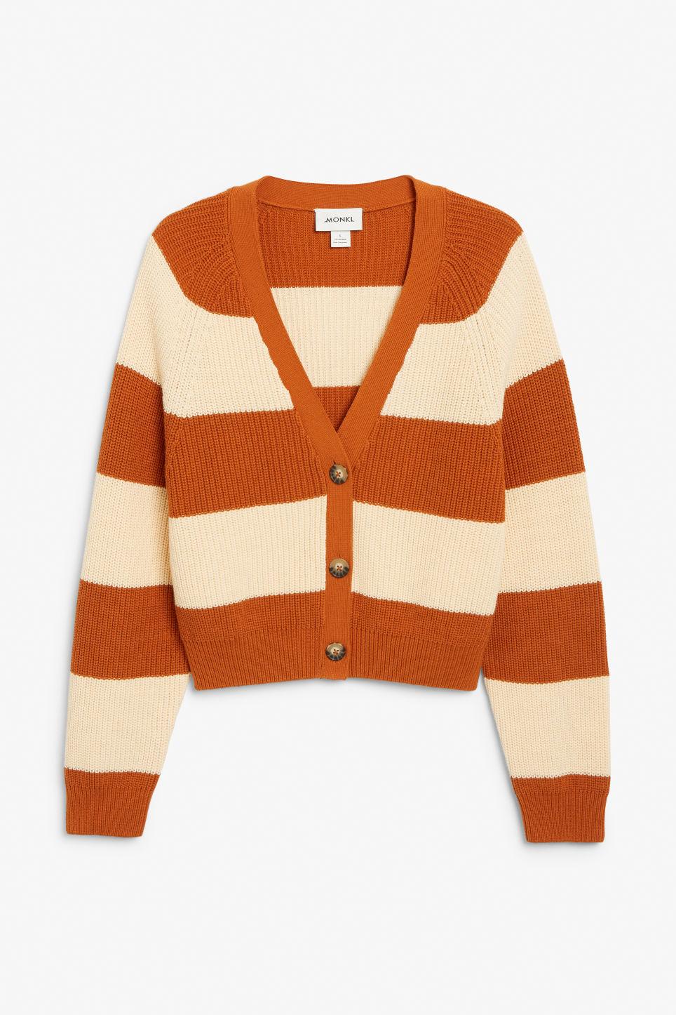chunky orange cardigan
