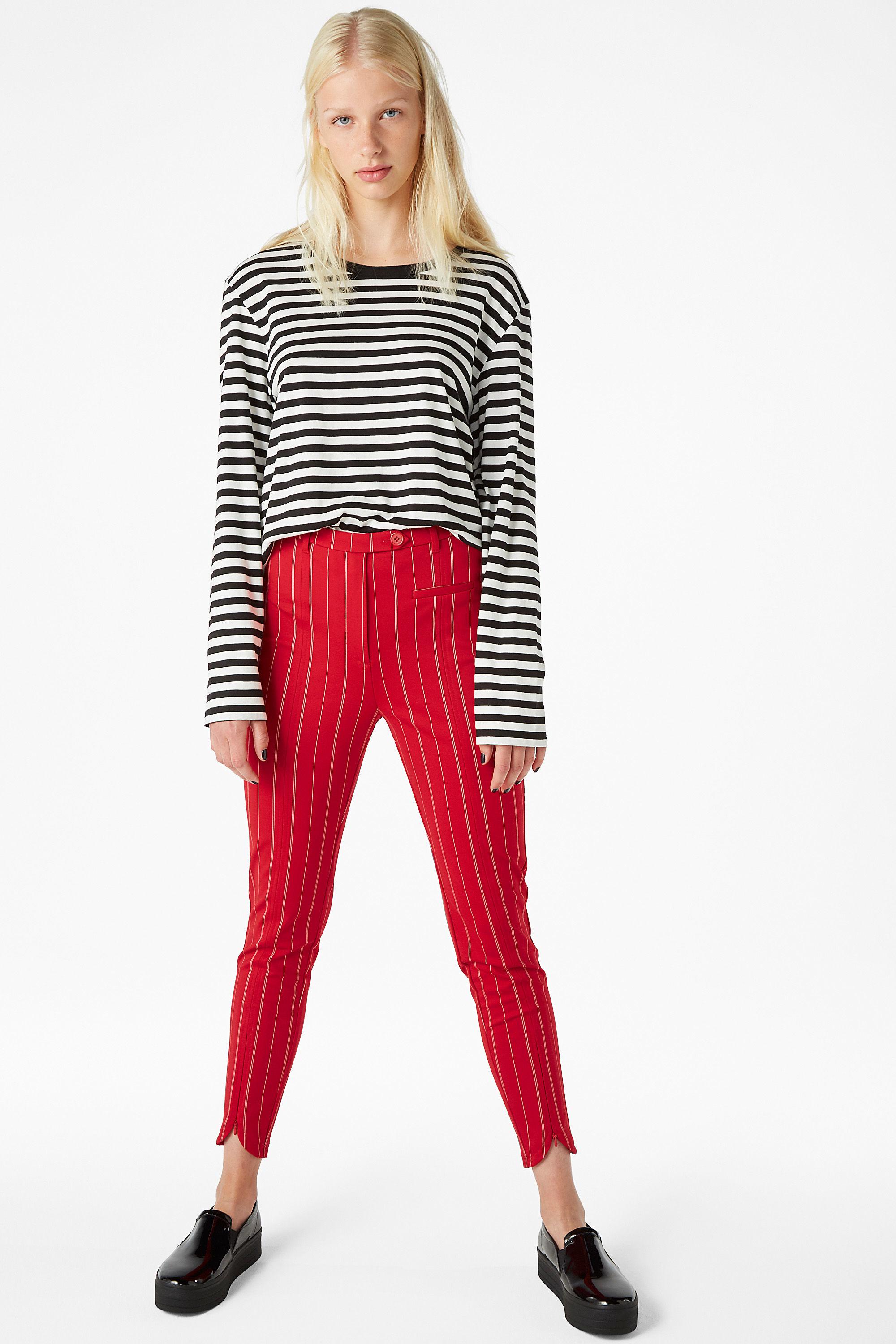 monki striped trousers