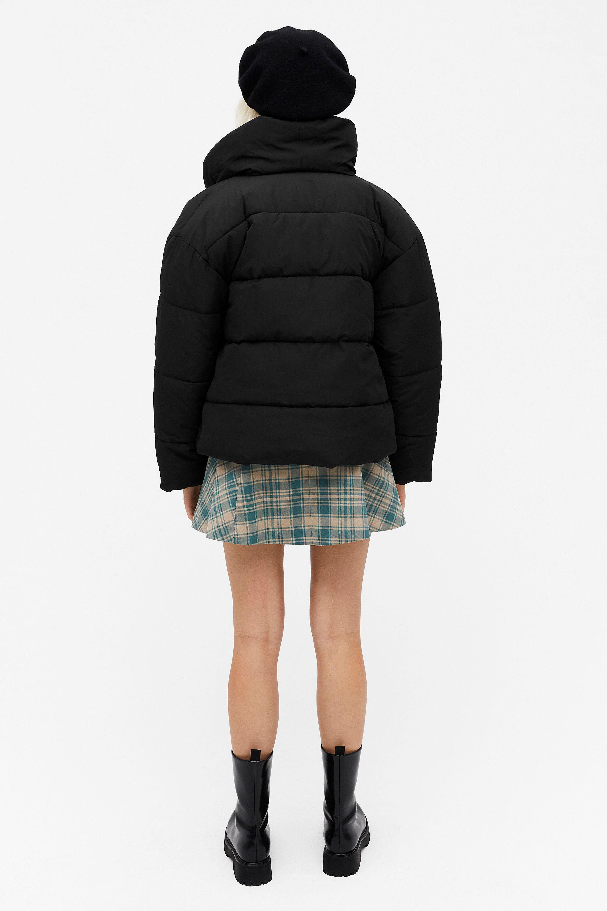 wrap front puffer jacket