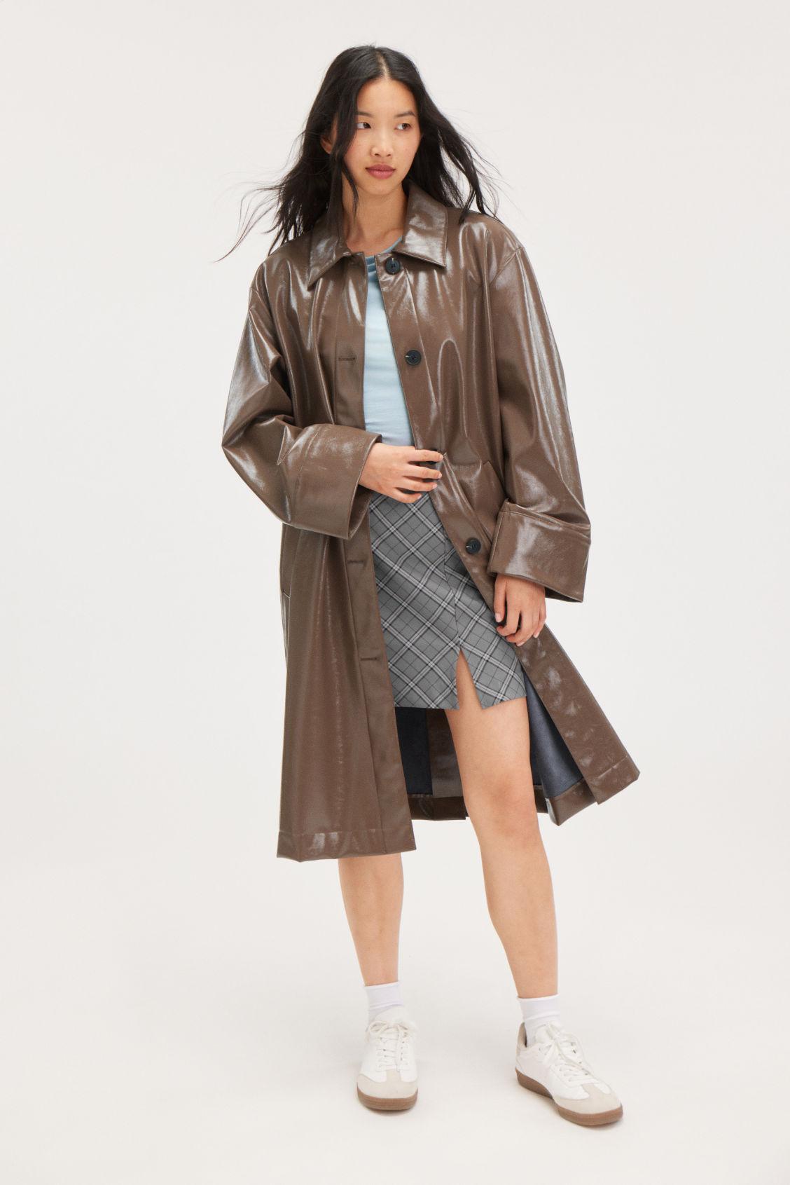 Monki beige coat hot sale