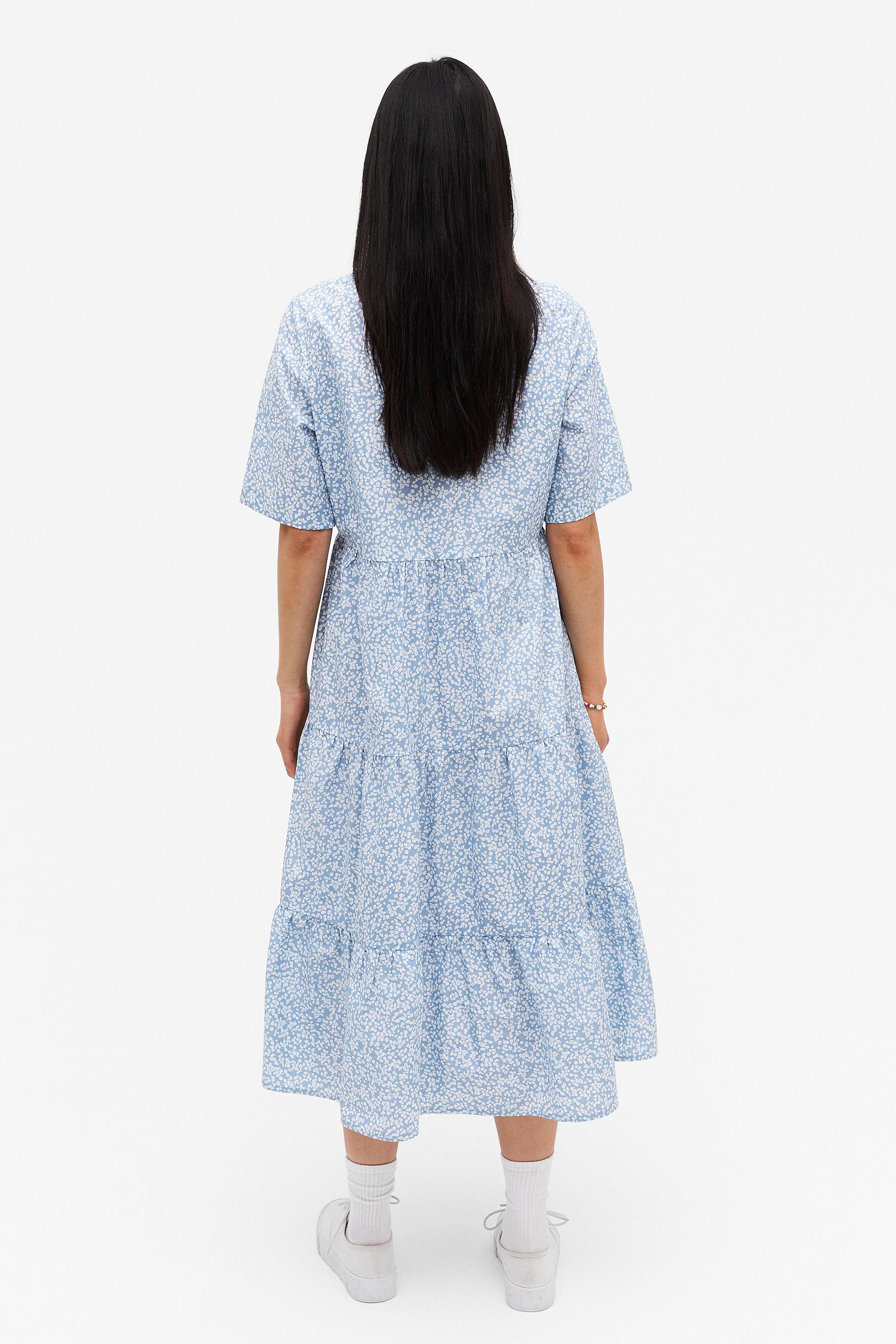 Monki Cotton Layered Flounce Dress in 