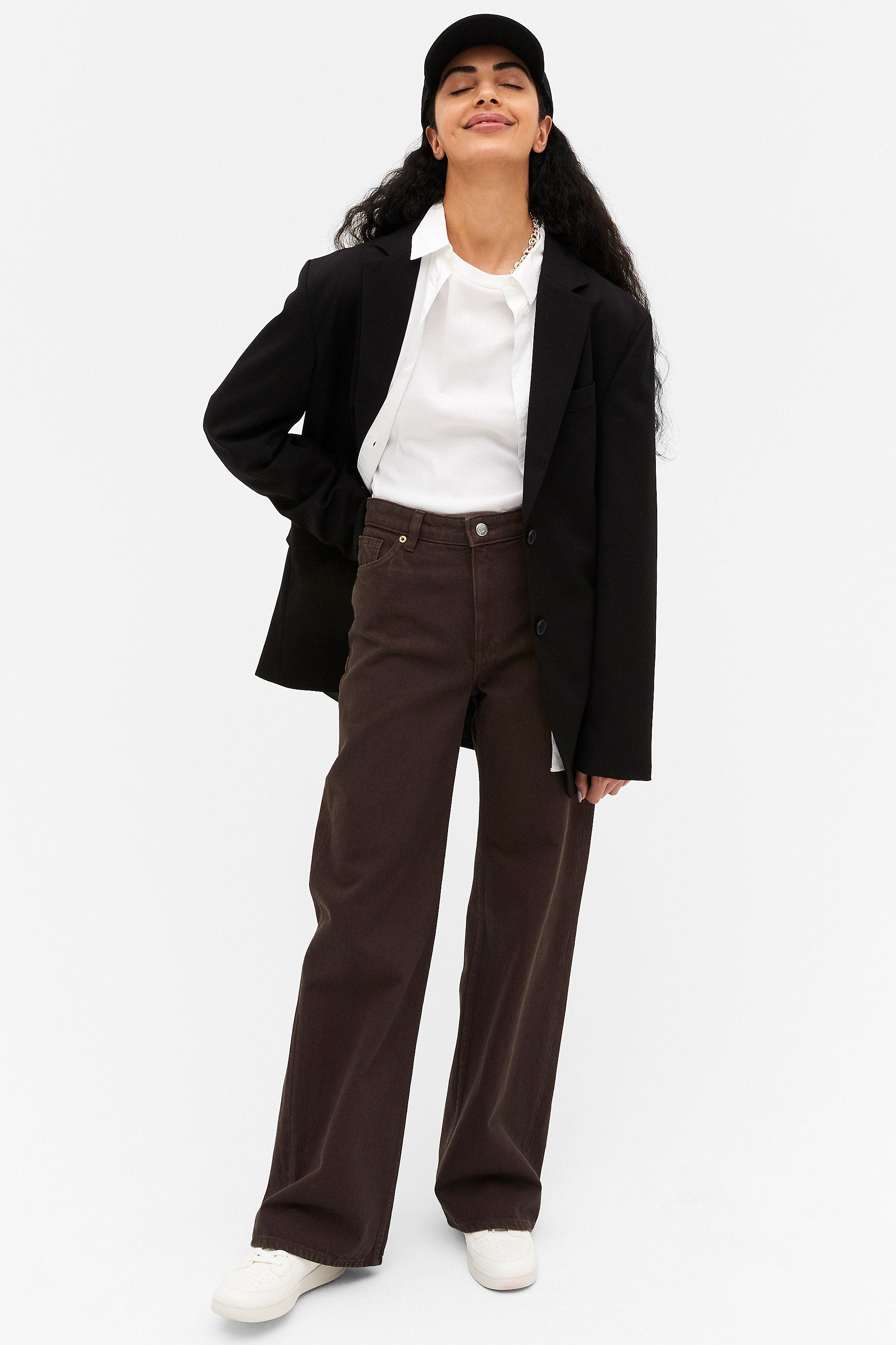Monki Denim Yoko Dark Brown Jeans 