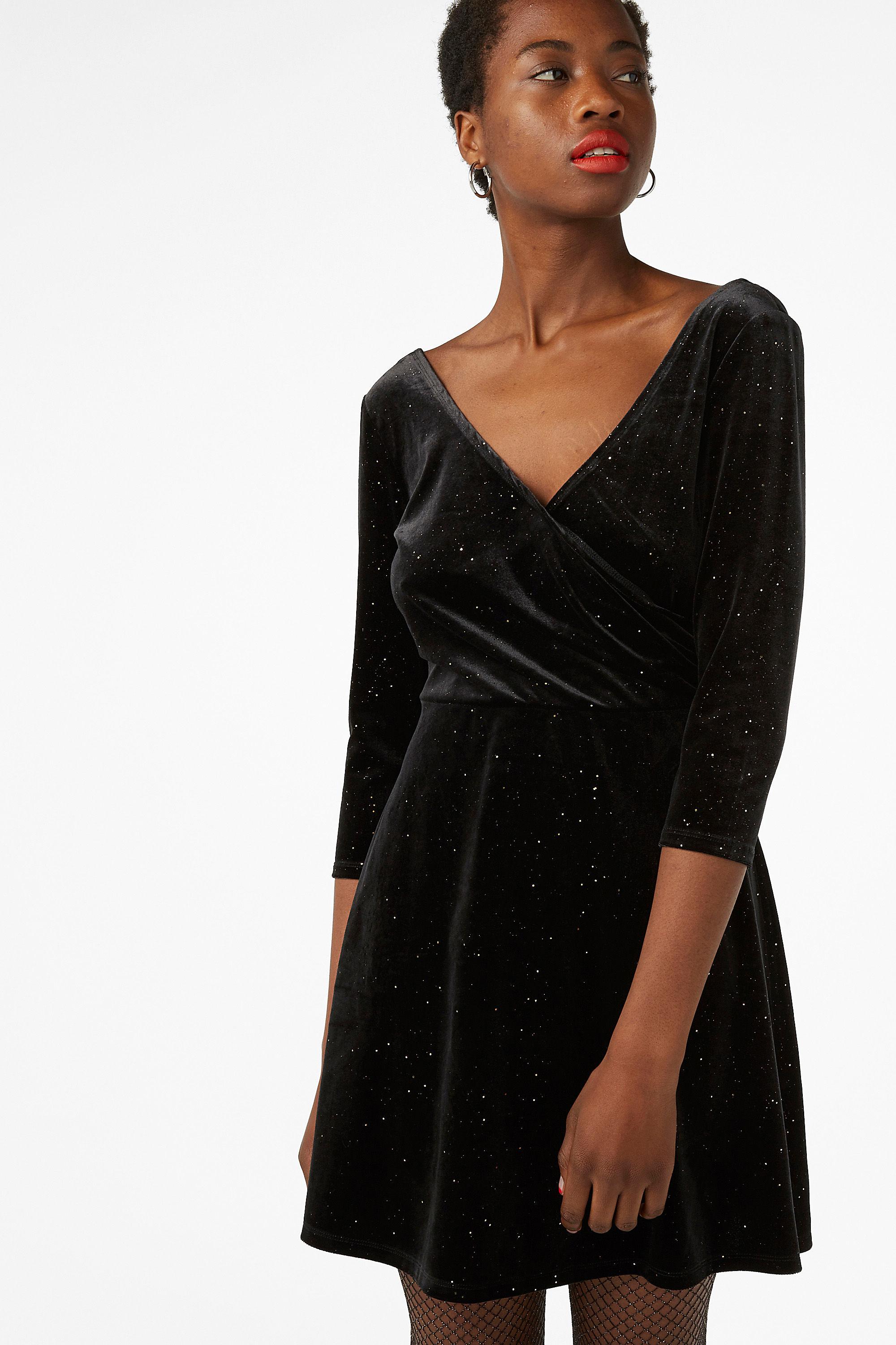 monki velvet wrap dress