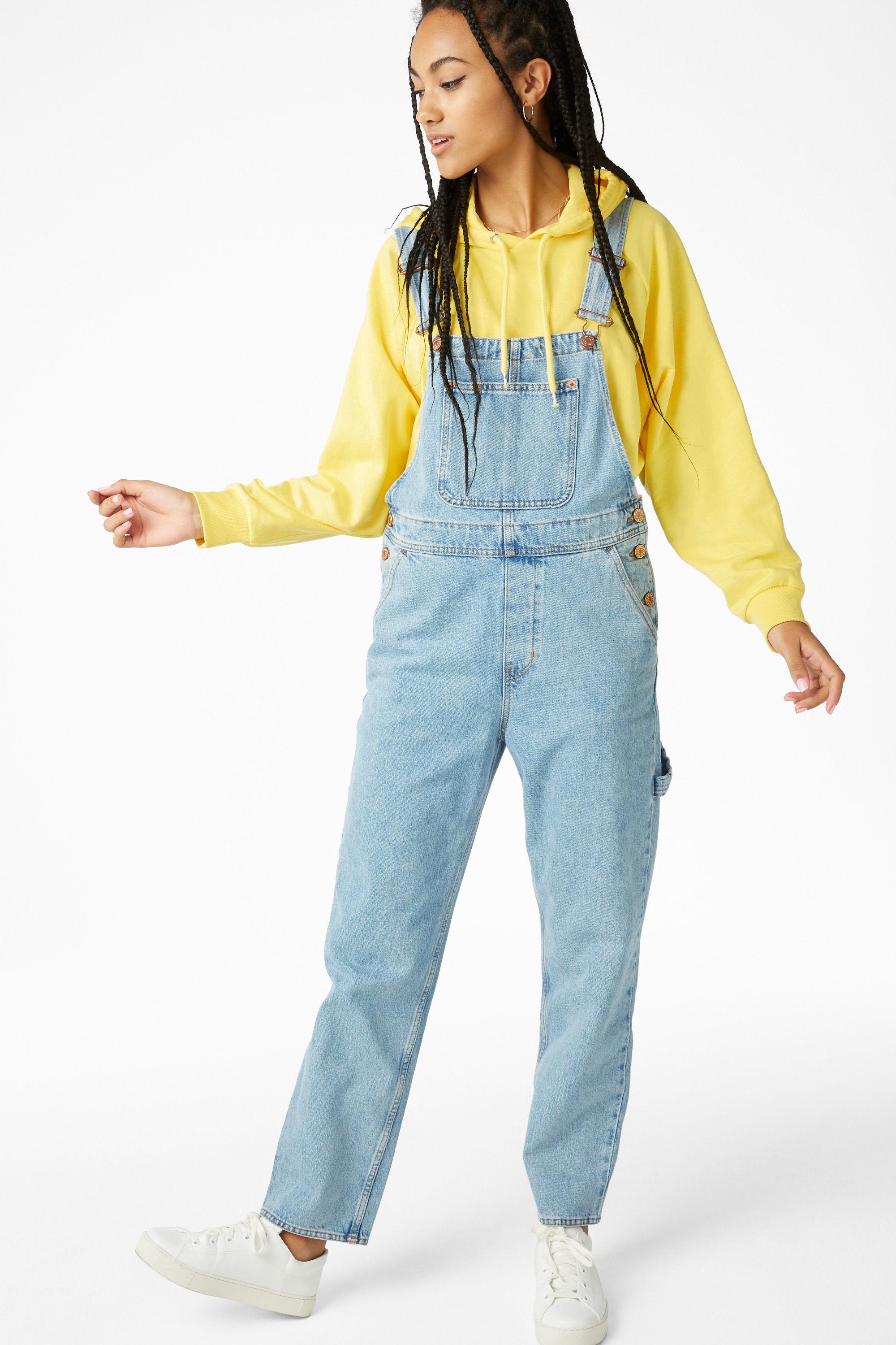 monki green dungarees