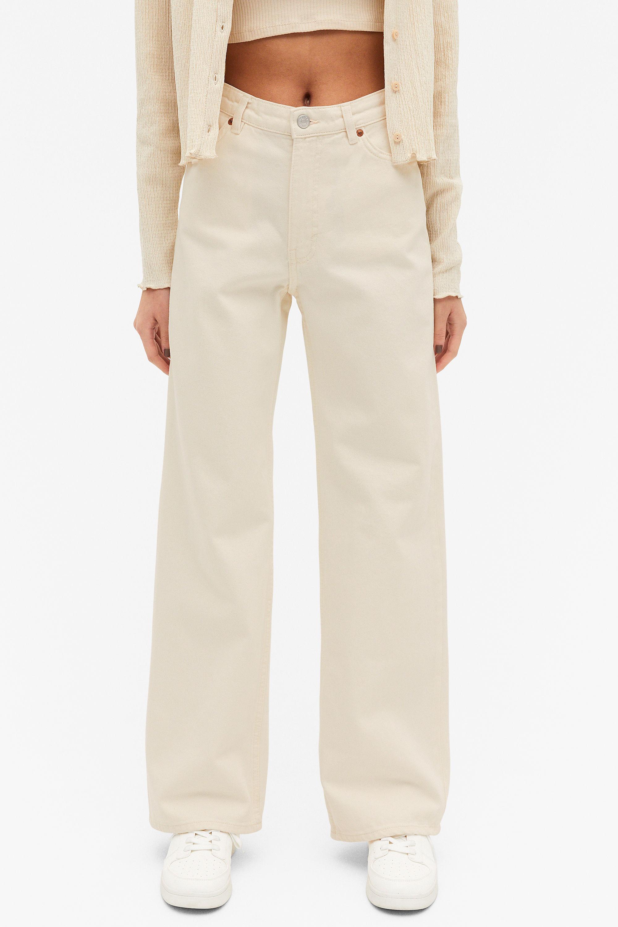 Monki Denim Yoko Off-white Jeans | Lyst Canada