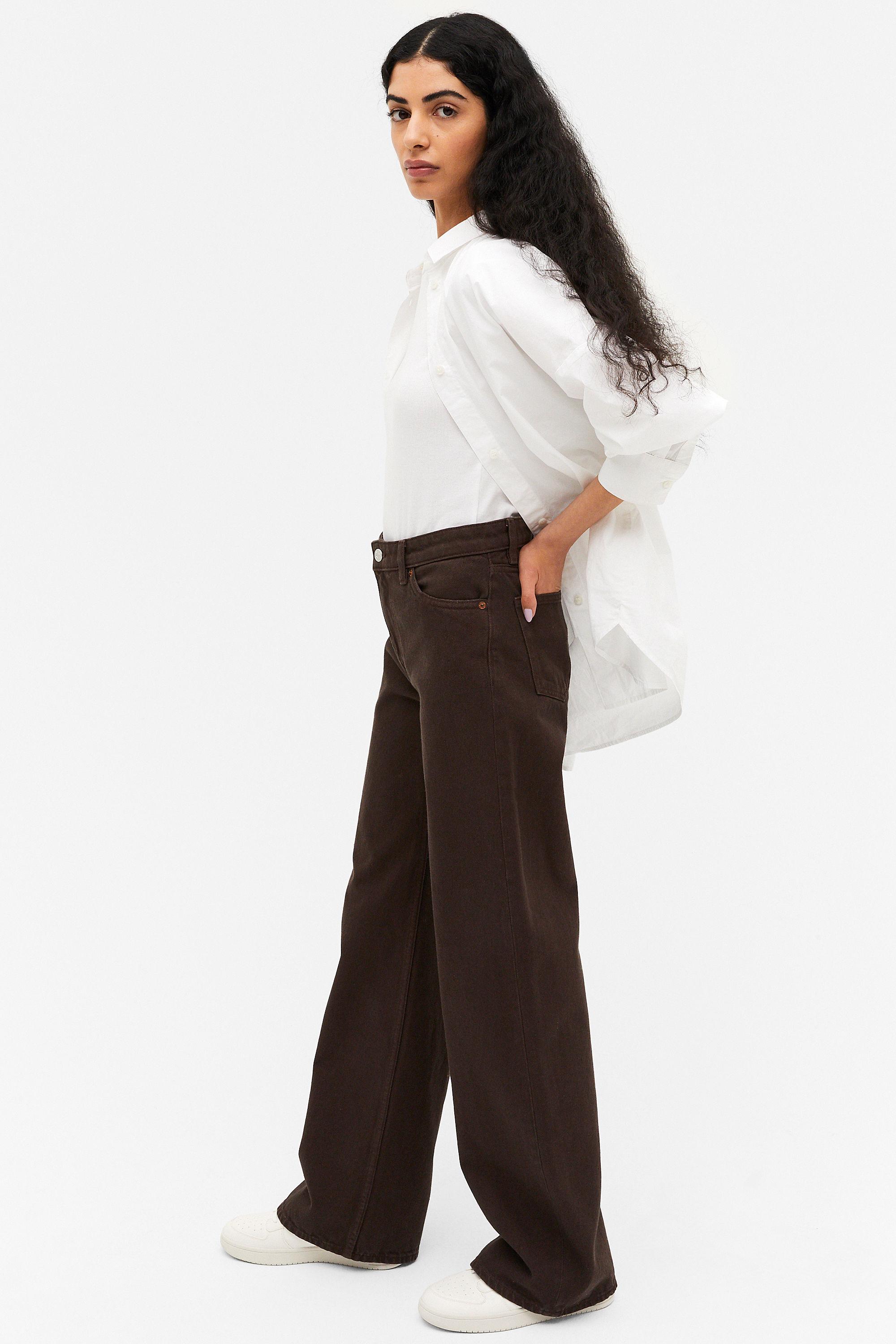 Monki Denim Yoko Dark Brown Jeans | Lyst Canada