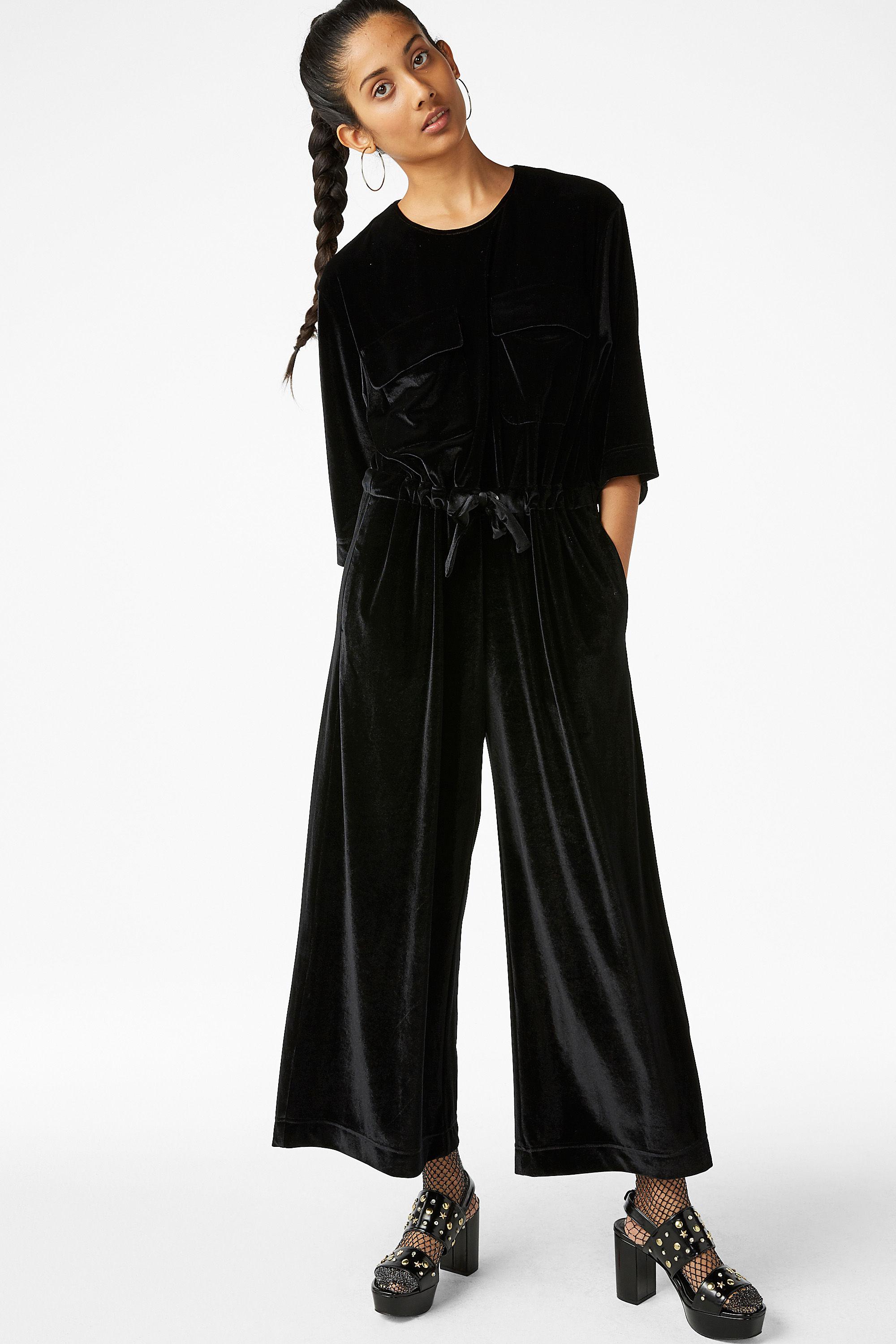 monki velvet jumpsuit