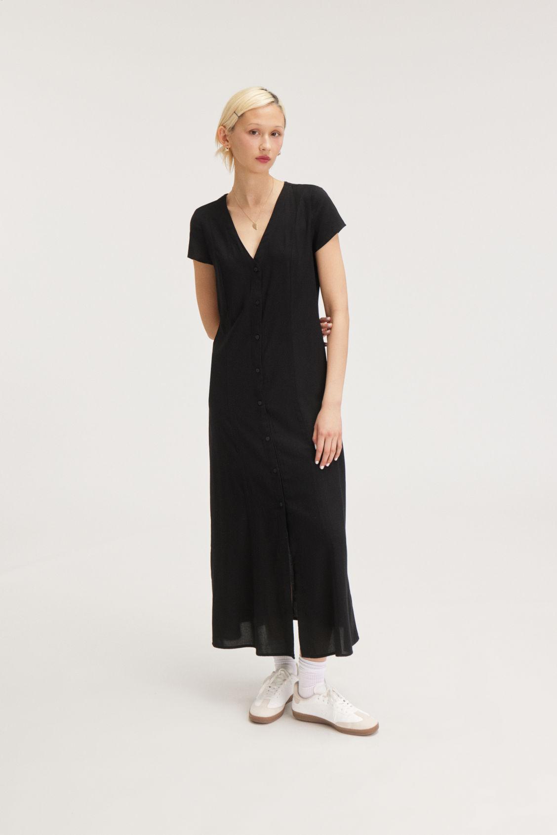 Monki Short Sleeve Maxi Shirt Dress in Black Lyst UK