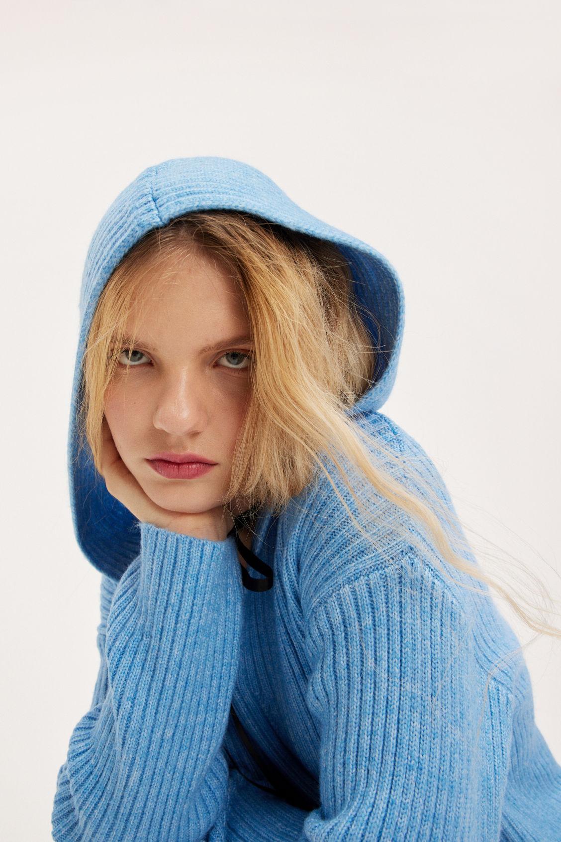 Monki blue hoodie hotsell