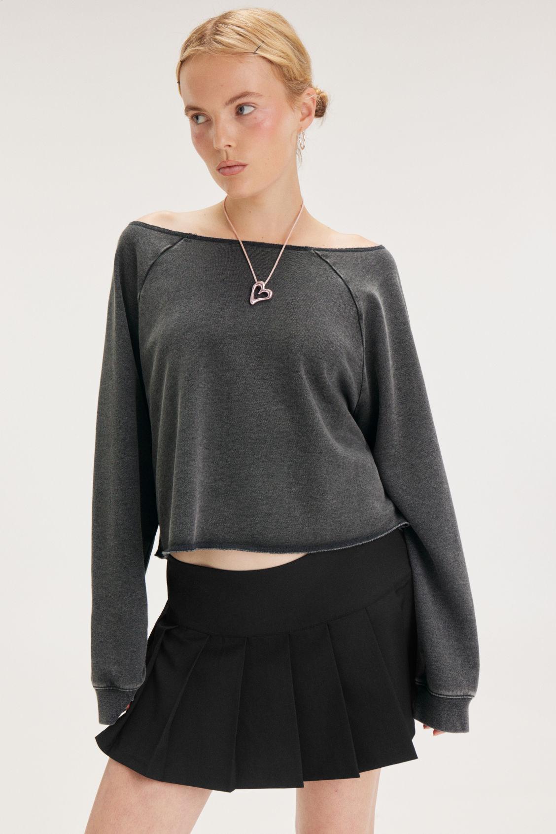 Monki Loose Boatneck Long Sleeve Sweater in Grey Lyst UK