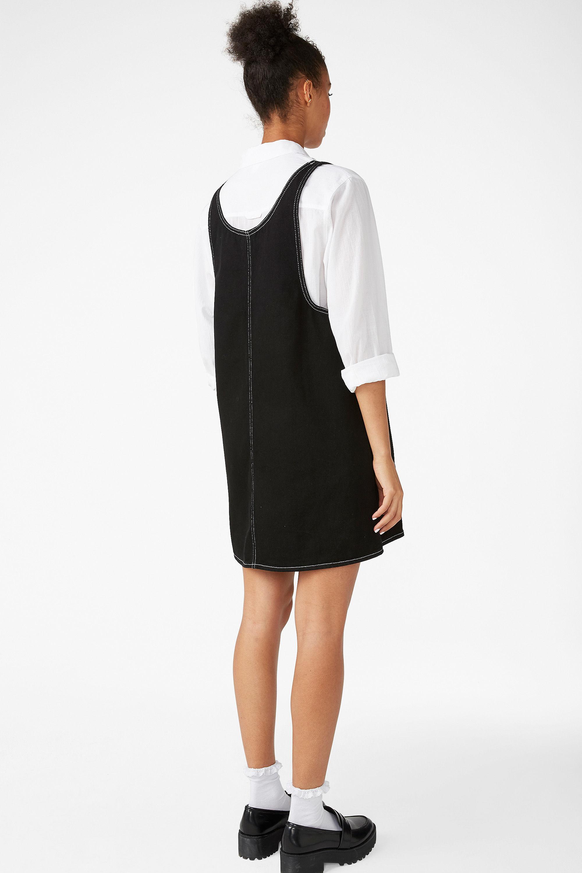 Monki pinafore dress deals