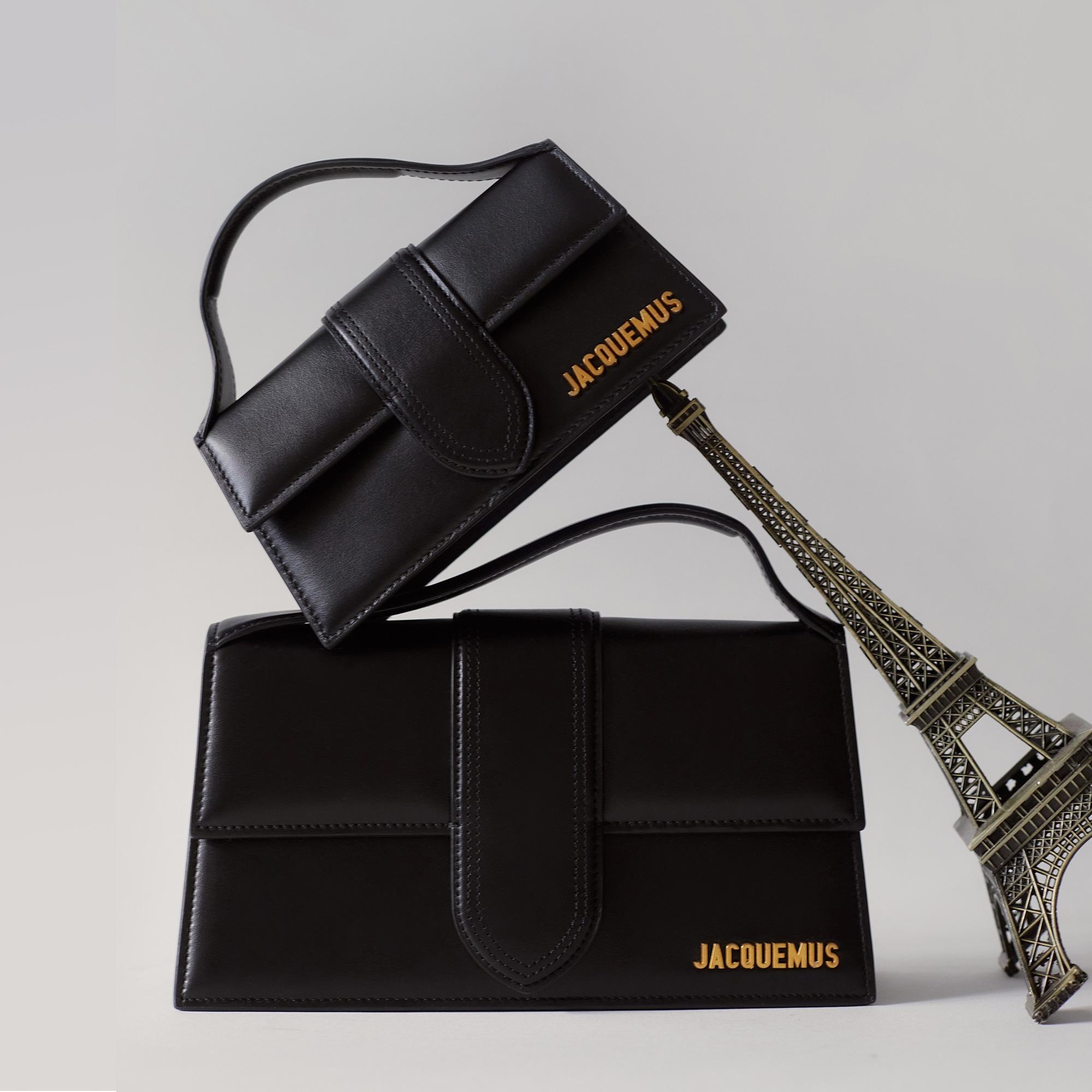 Jacquemus Handbag Le Grand Bambino In Black Smooth Leather Lyst