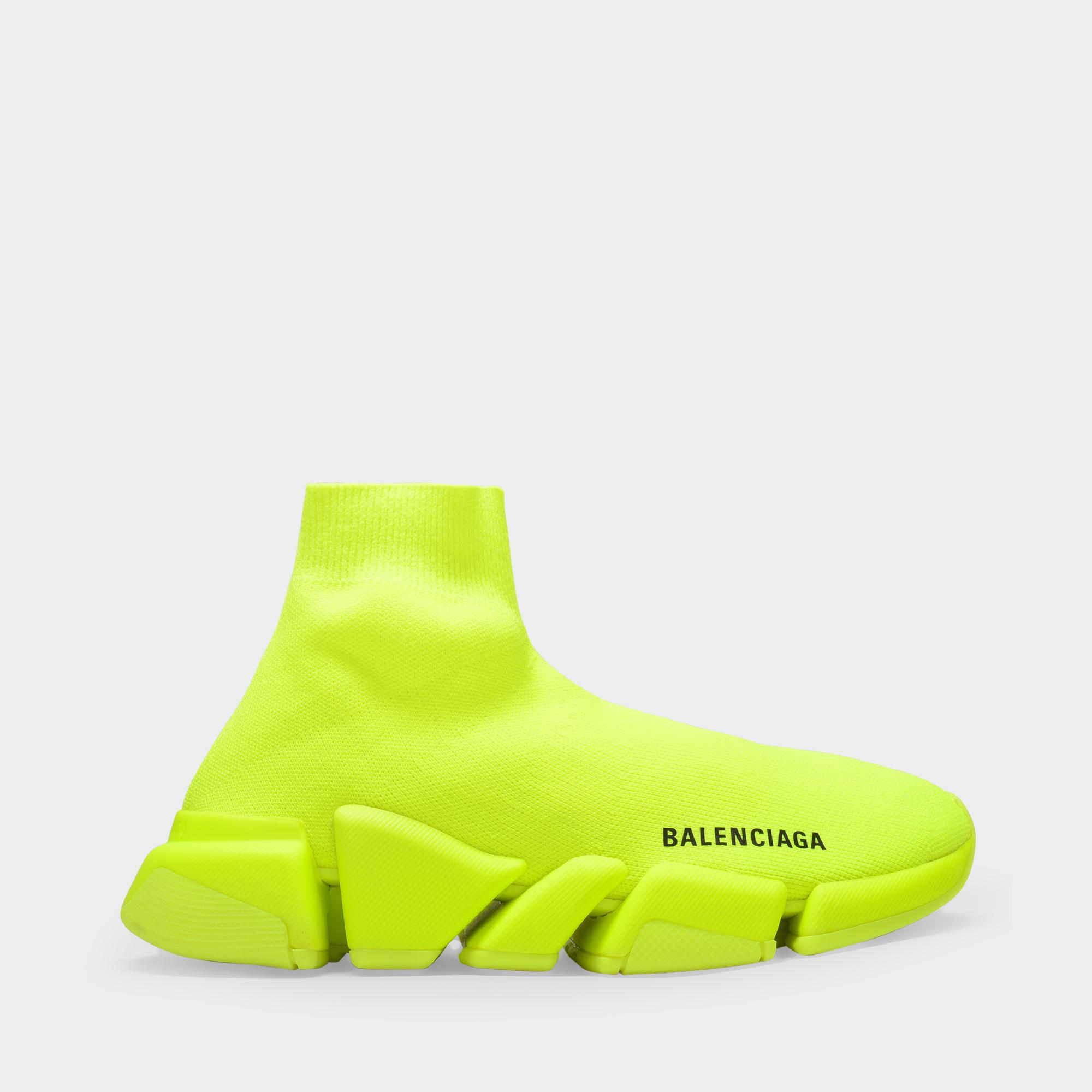 Balenciaga Neon Speed Sock Sneakers in Yellow | Lyst
