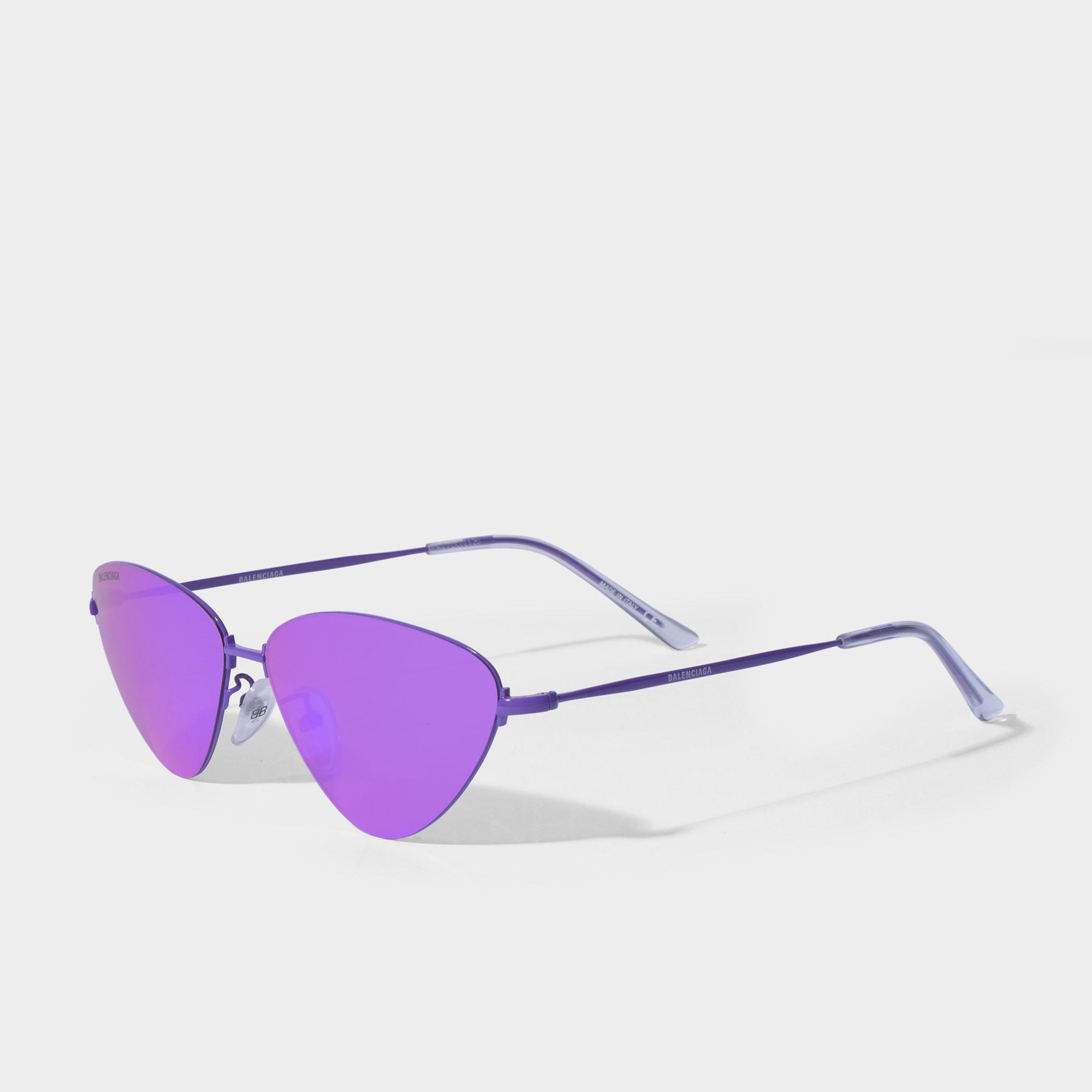 Balenciaga Invisible Cat Sunglasses In Purple Metal With Purple Lenses ...