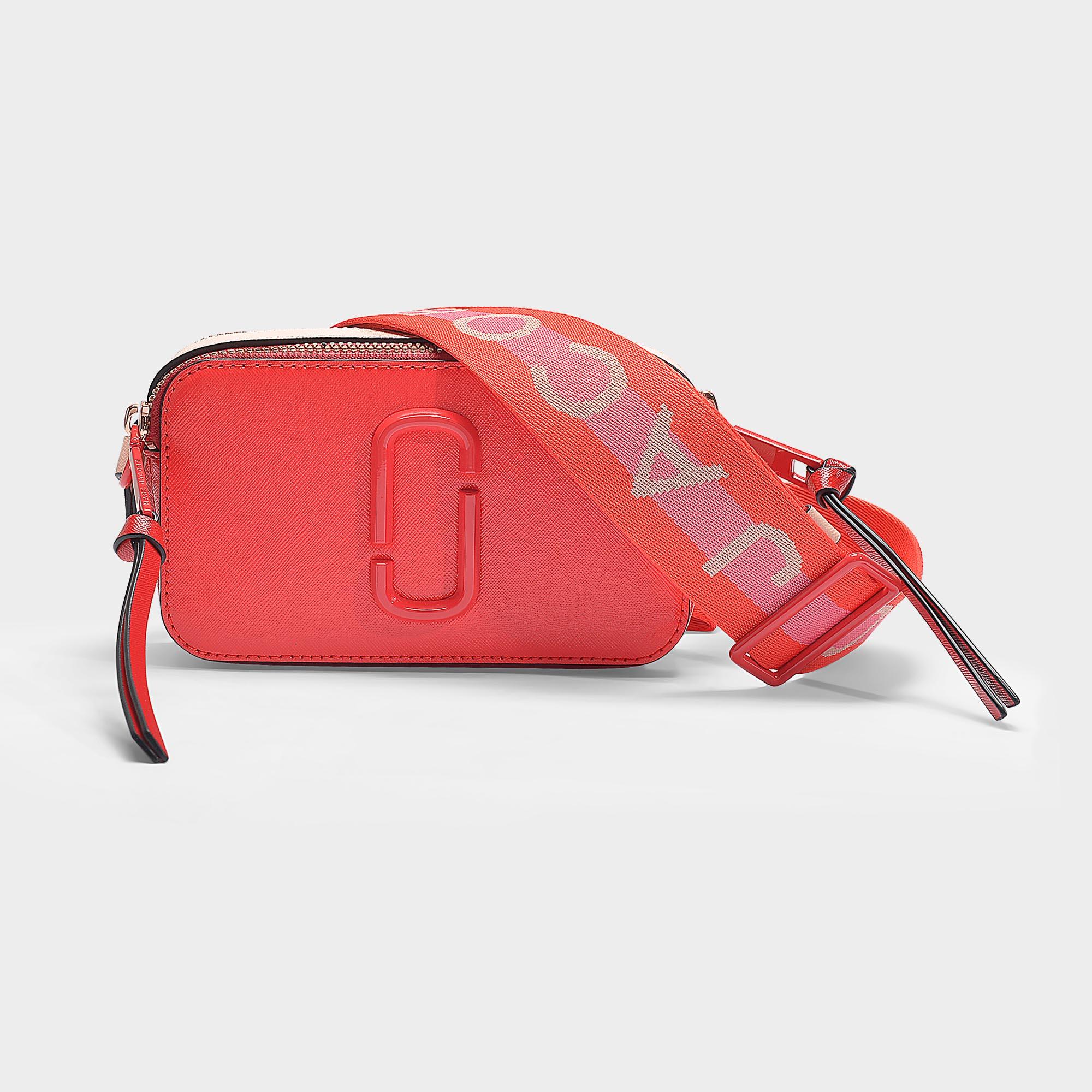 Marc Jacobs Snapshot Bag In Poppy Red Leather With Polyurethane