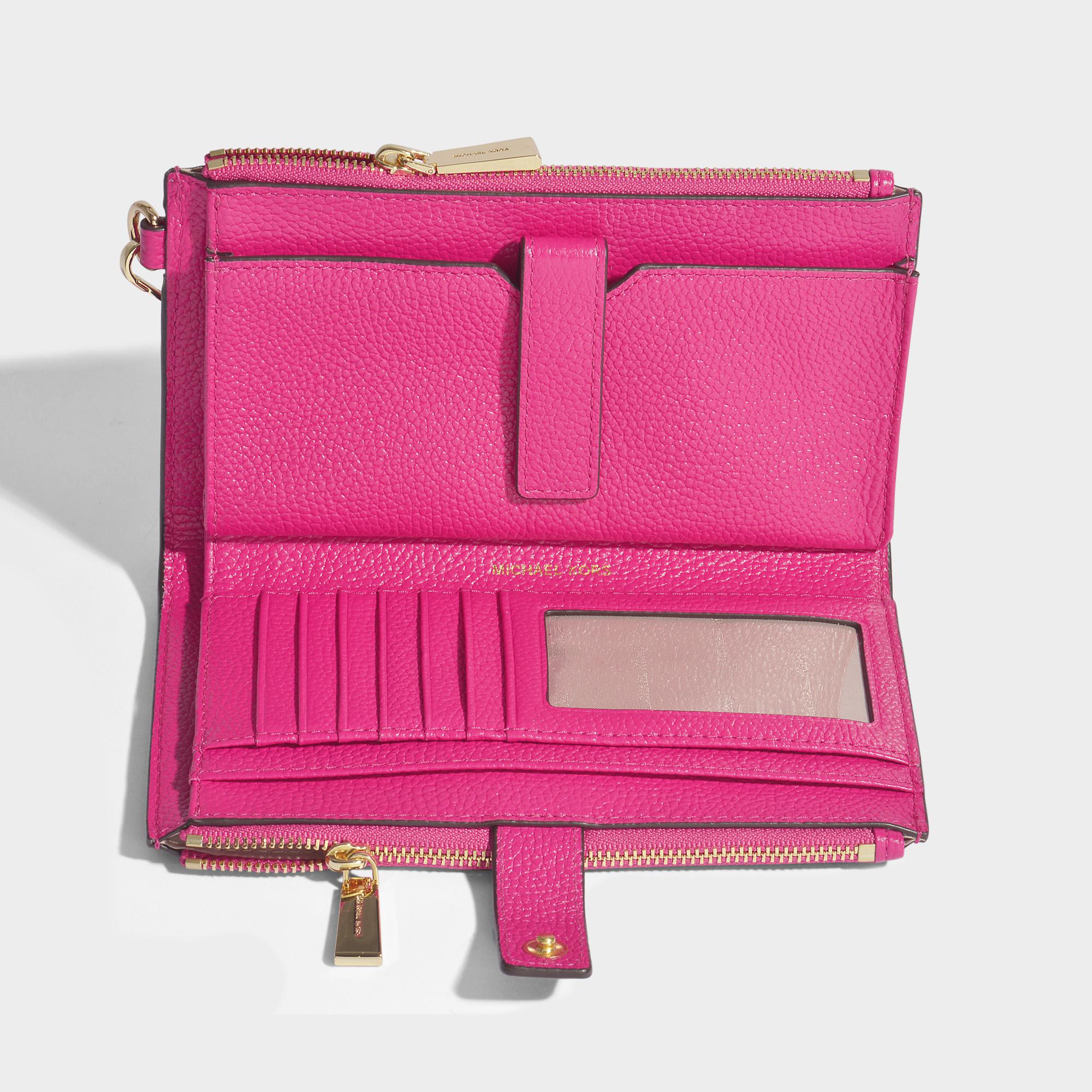 Michael Kors Pink Mk Double Zip Wristlet/Wallet Wallet 