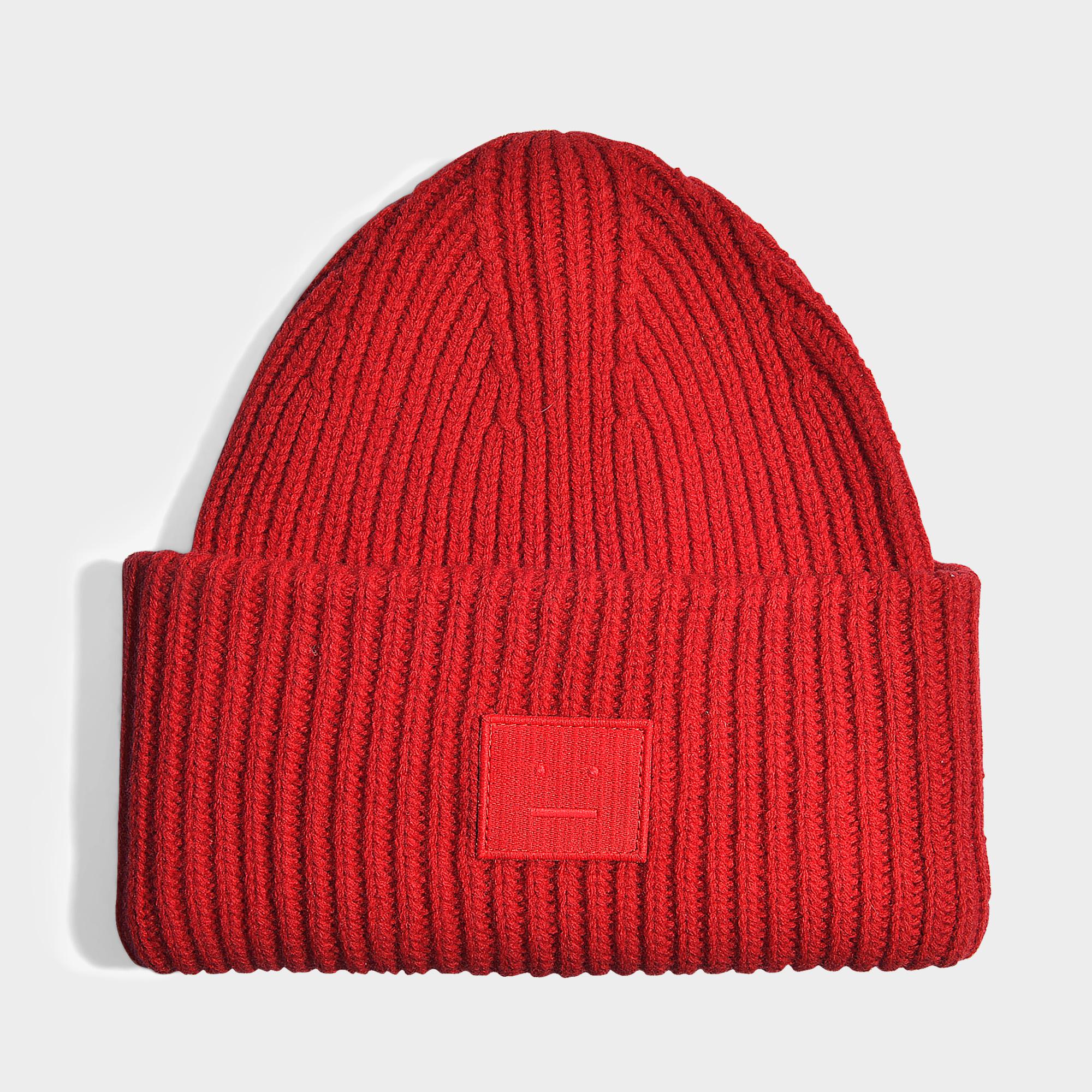 acne studios red beanie